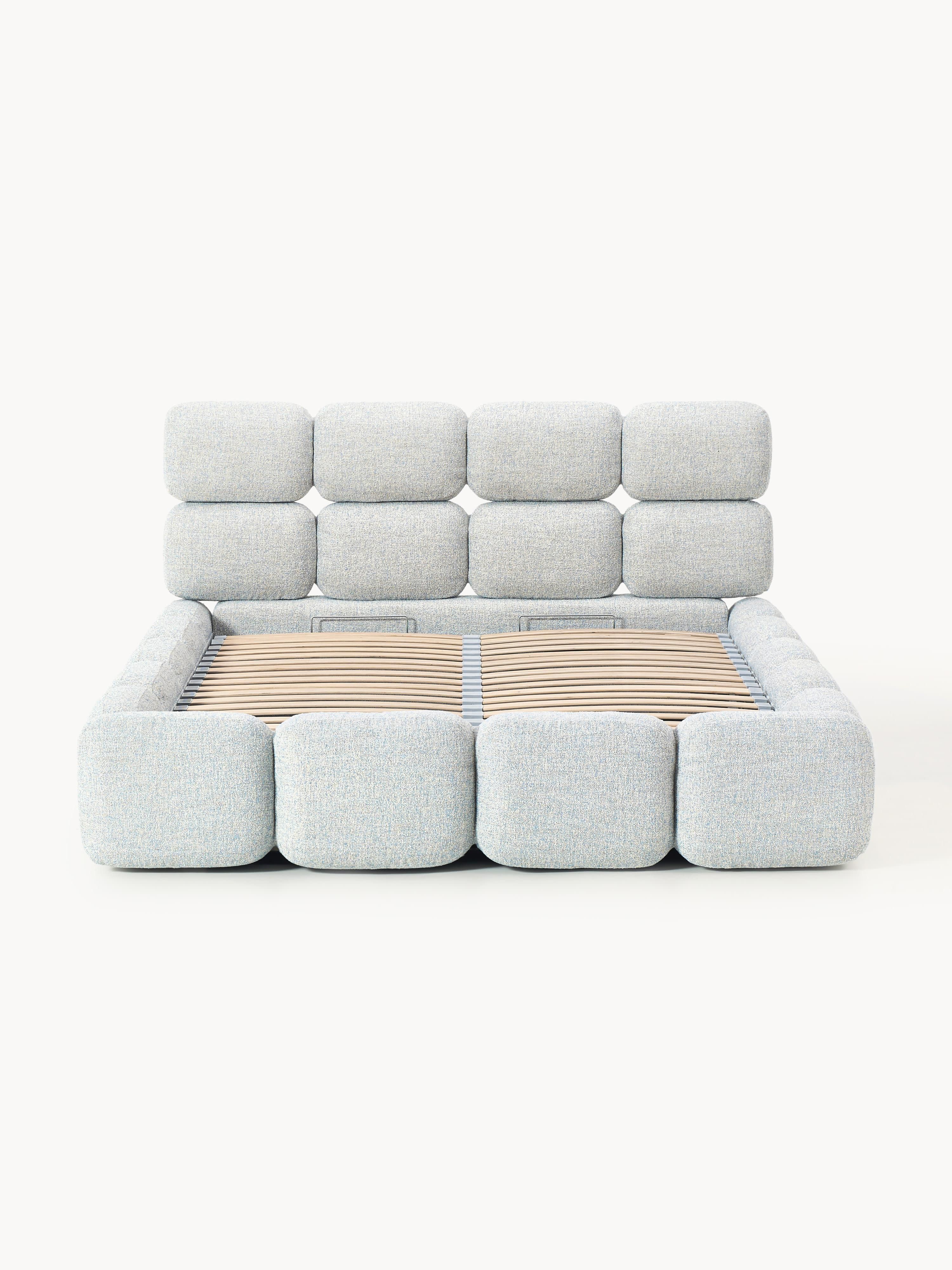 Tayla Upholstered Bouclé Bed with Storage Space