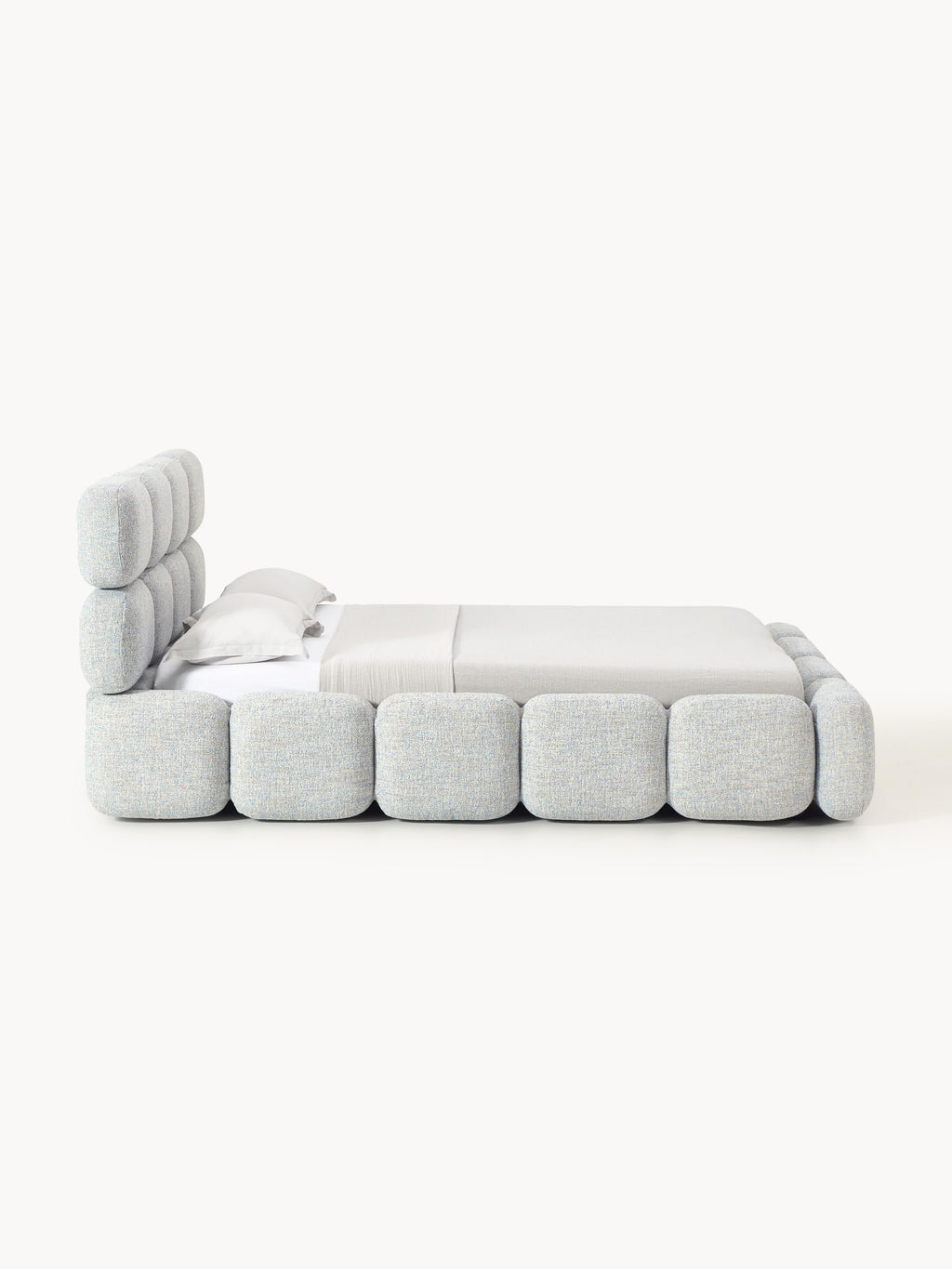 Tayla Upholstered Bouclé Bed with Storage Space