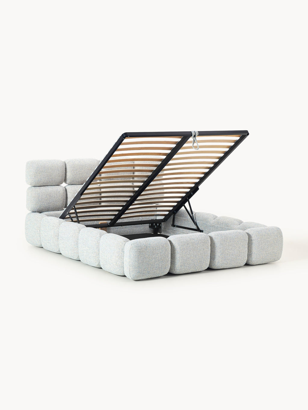 Tayla Upholstered Bouclé Bed with Storage Space