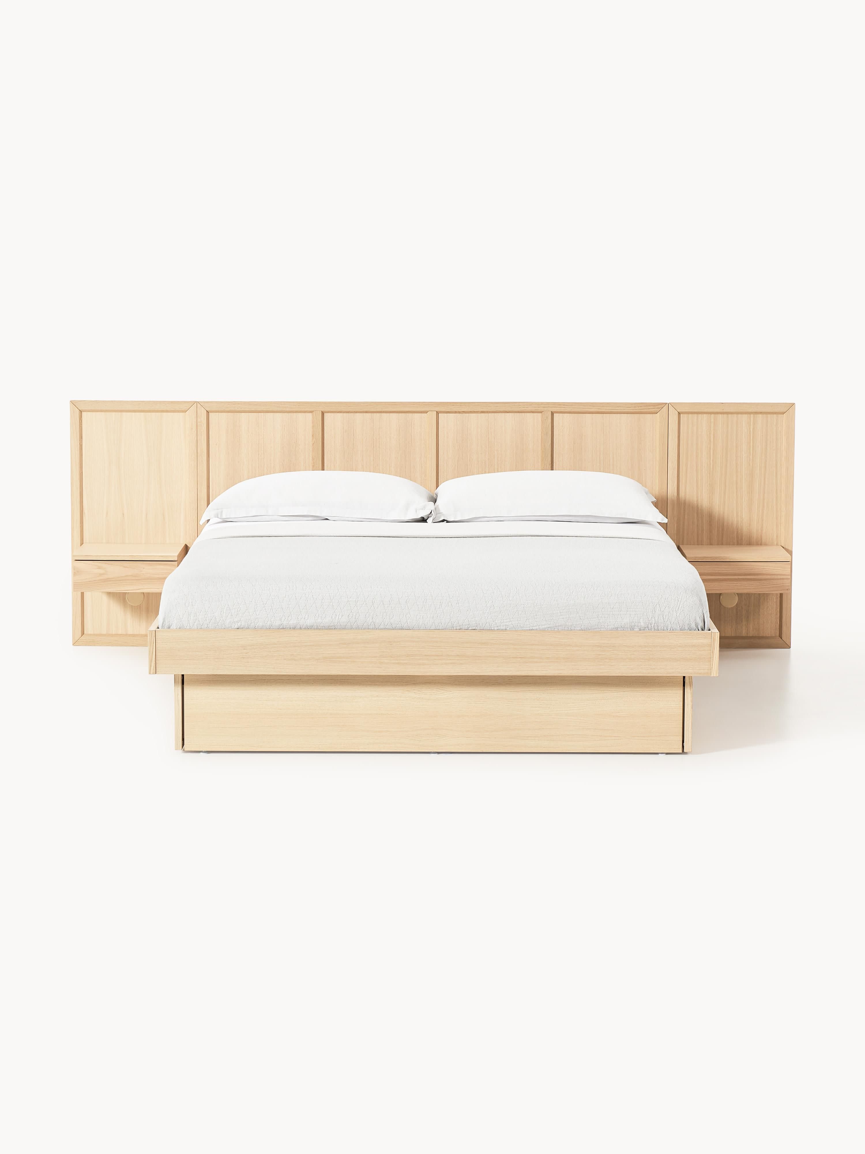 Nanto Wooden Bed with Drawers Tables and Headboard