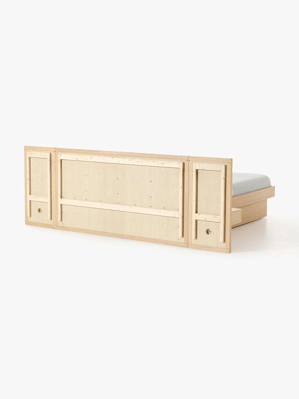 Nanto Wooden Bed with Drawers Tables and Headboard