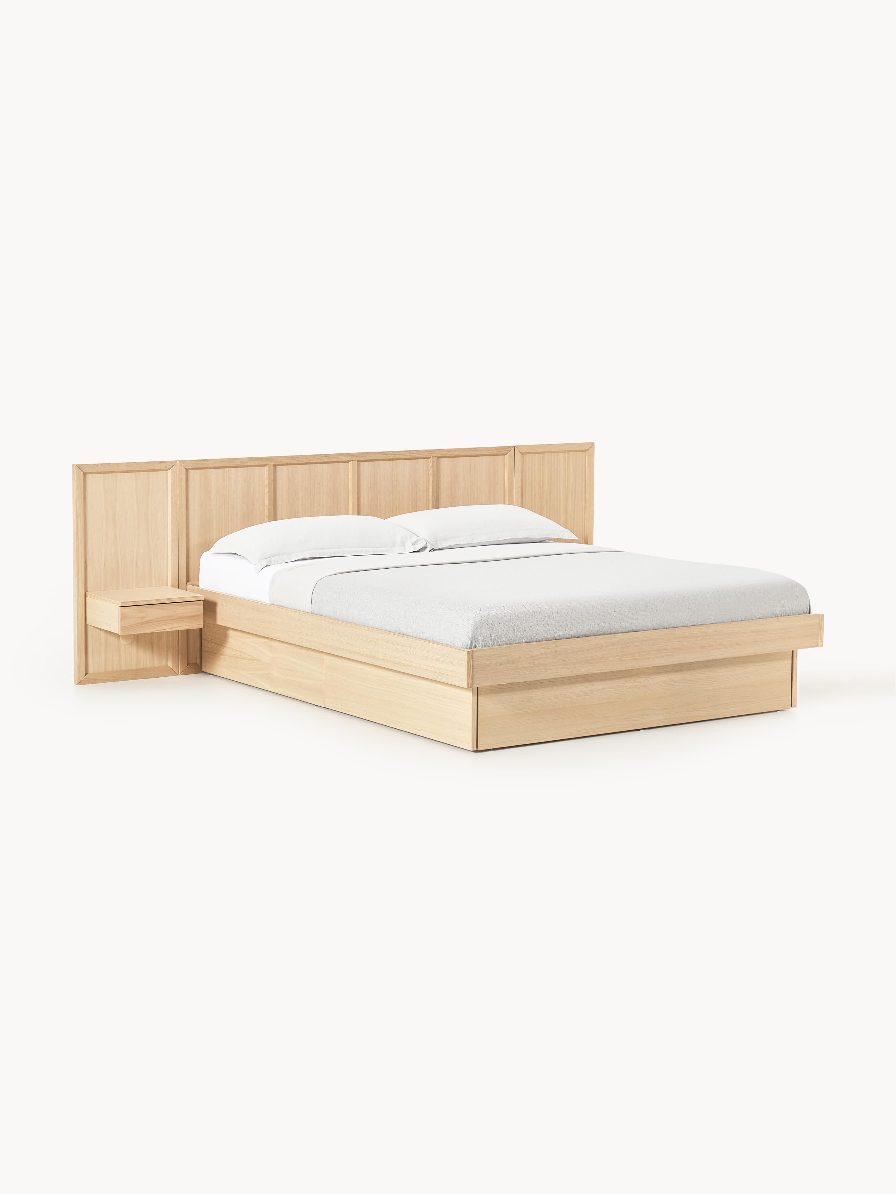 Nanto Wooden Bed with Drawers Tables and Headboard