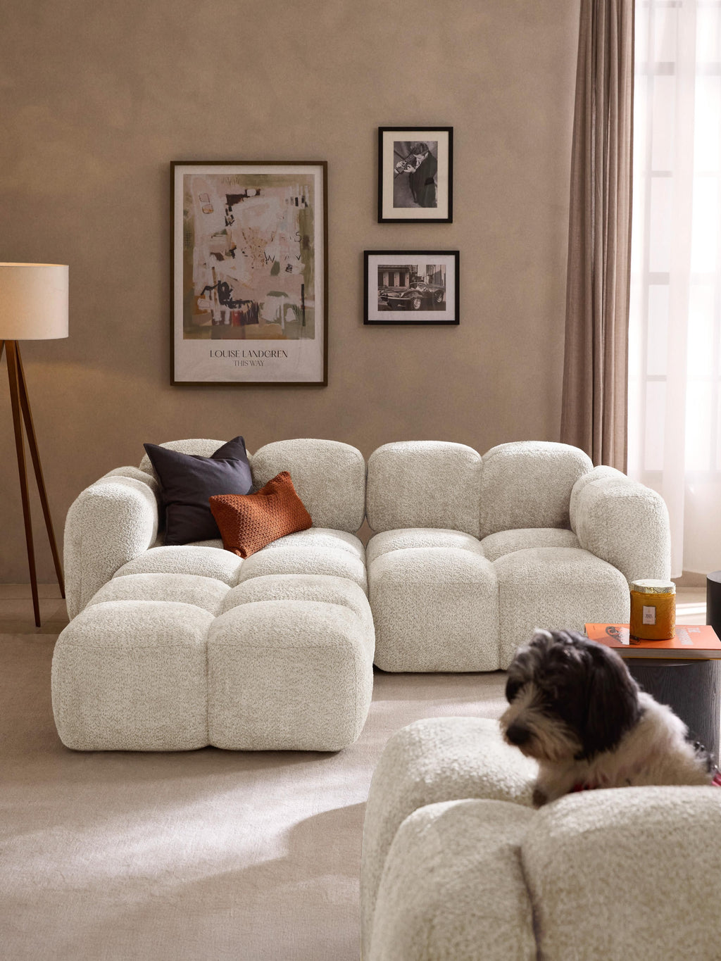 Tayla Teddy-Bouclé Ottoman