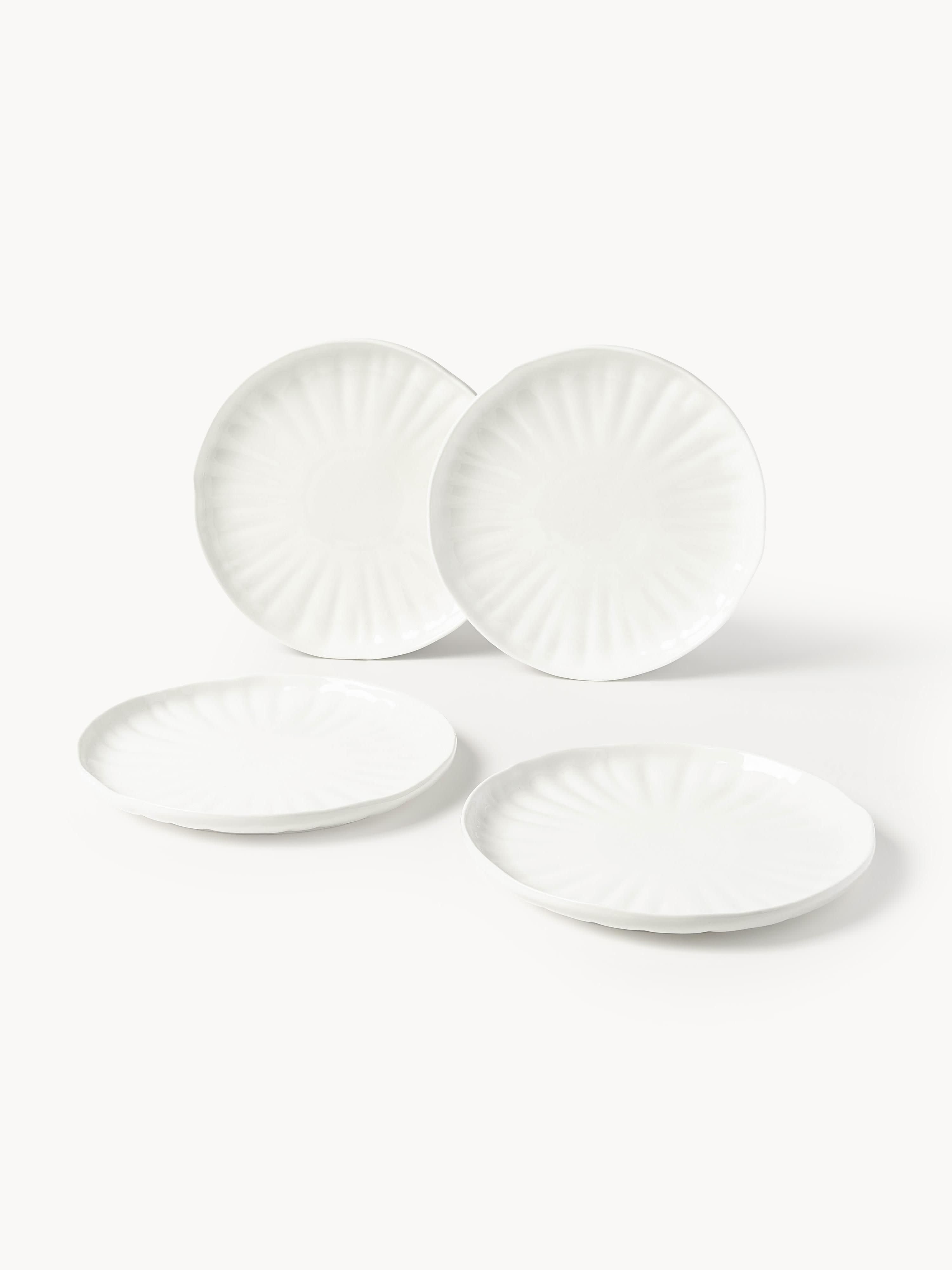 Sali Porcelain Tableware Set with Embossed Pattern, 4 People, Set of 12