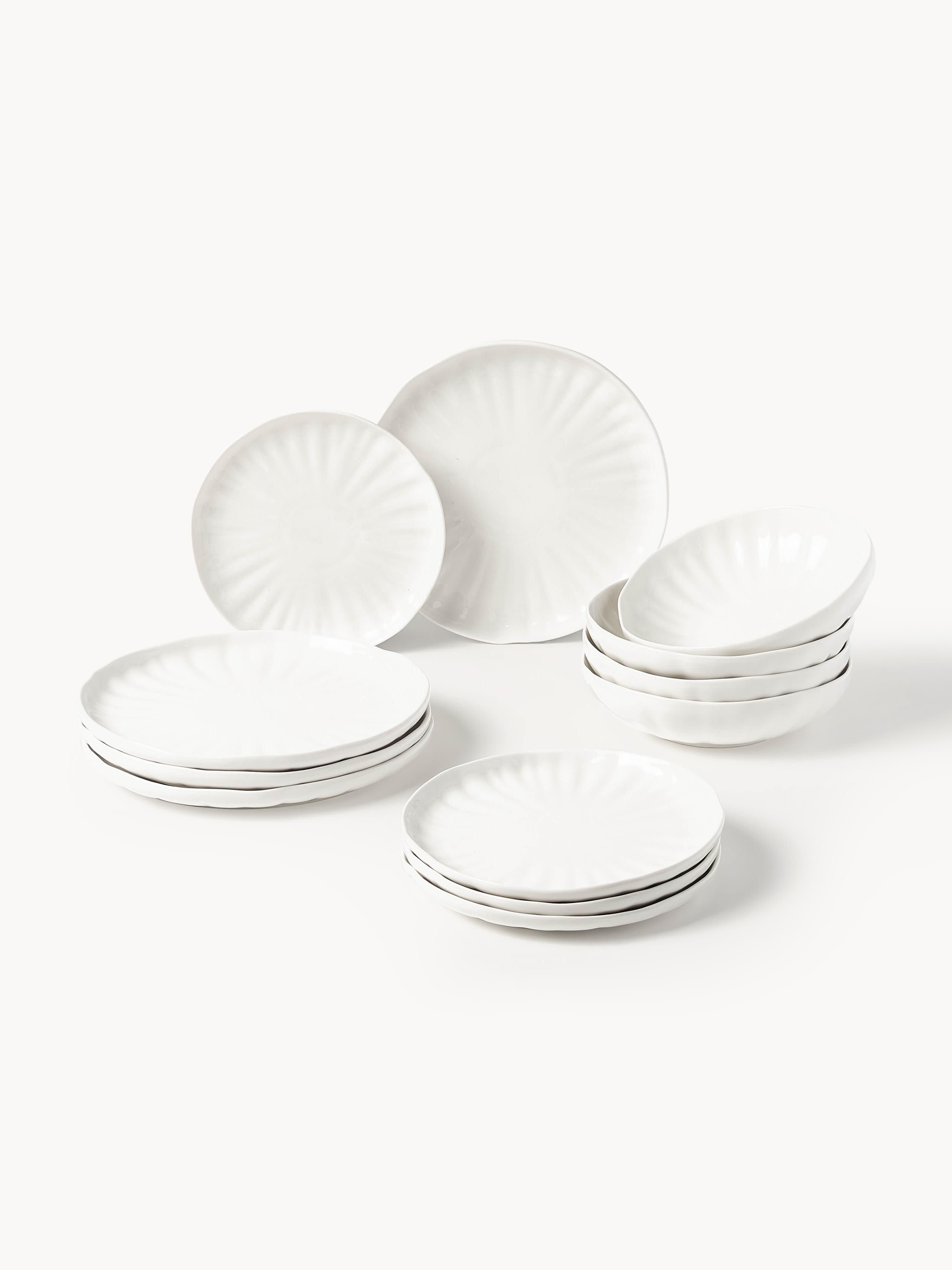 Gallery image 1 - Porcelain Tableware Set Sali with Embossed Pattern