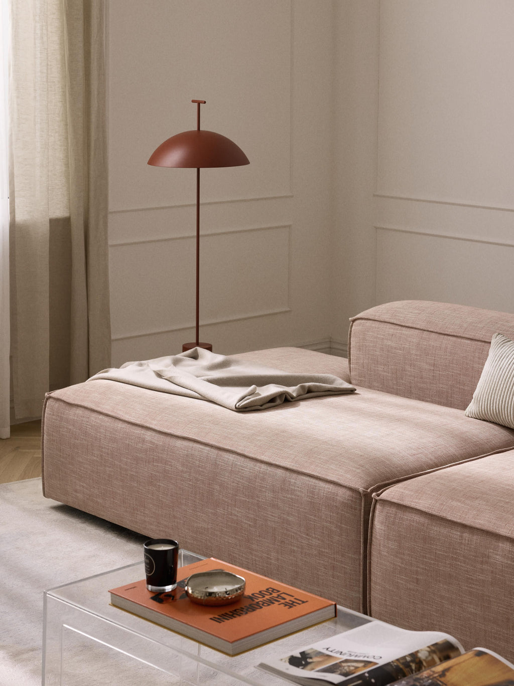 Lennon XL Linen Blend Modular Ottoman