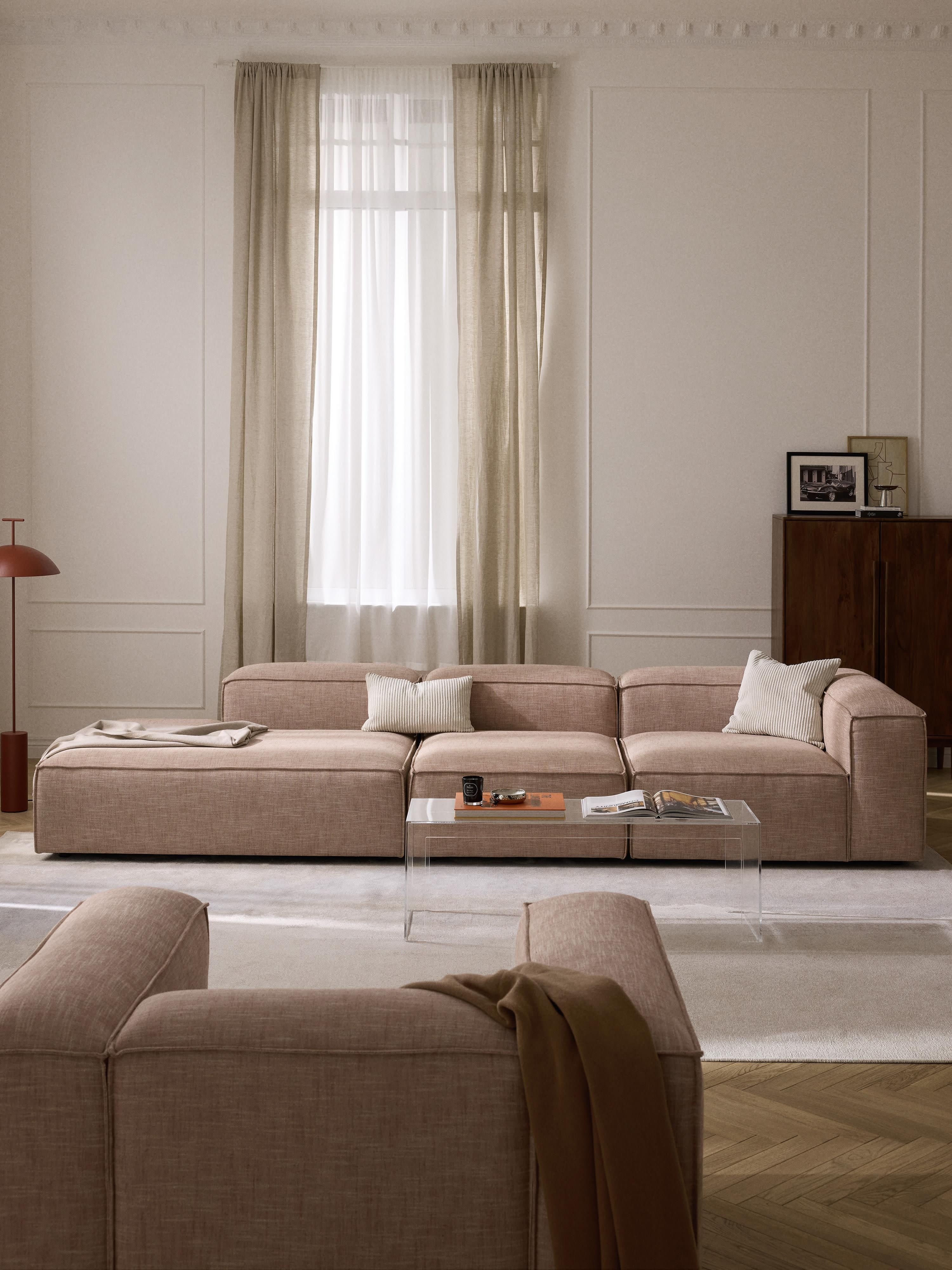 Lennon XL Linen Blend Modular Ottoman
