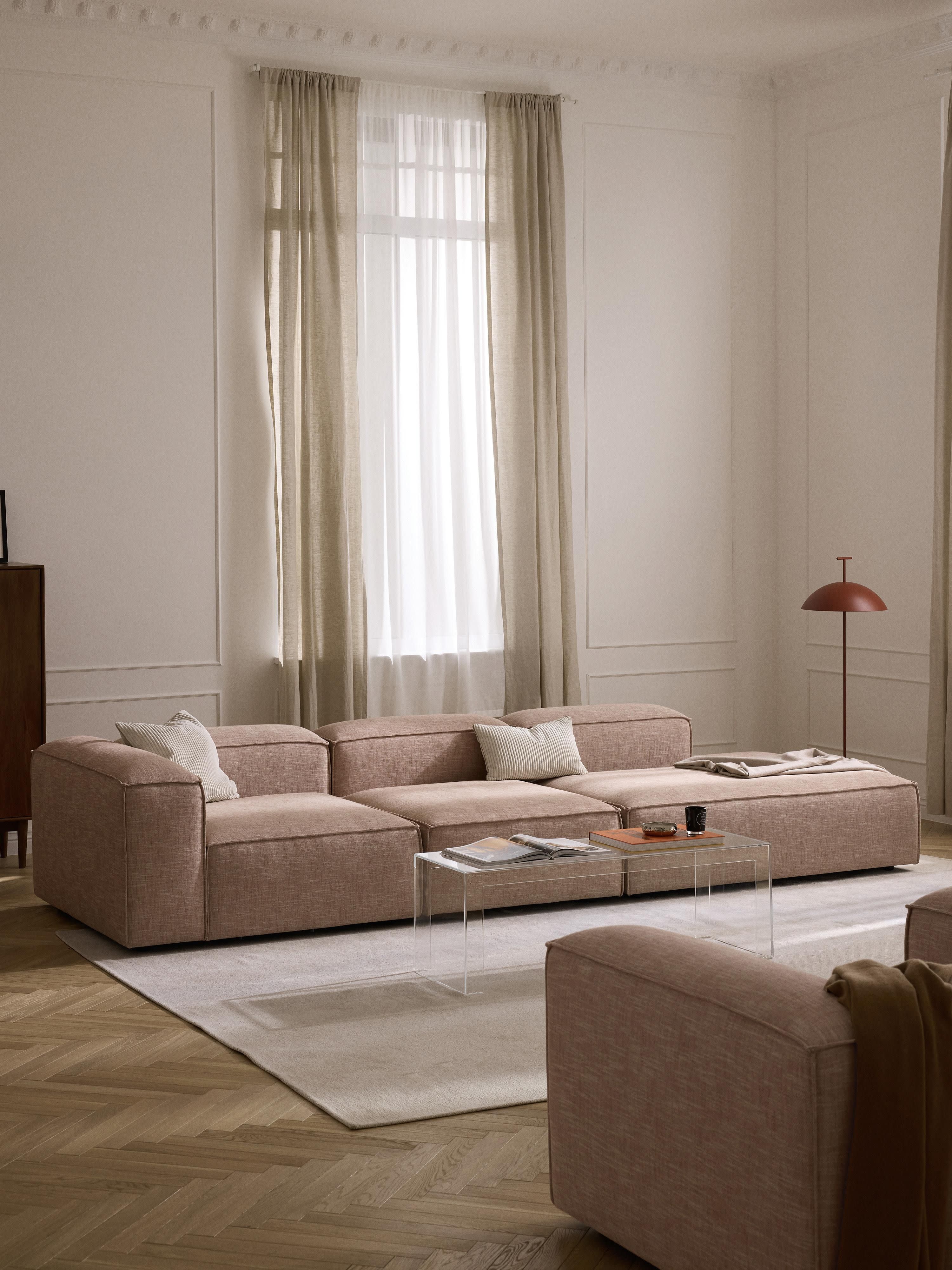 Lennon XL Linen Blend Modular Ottoman