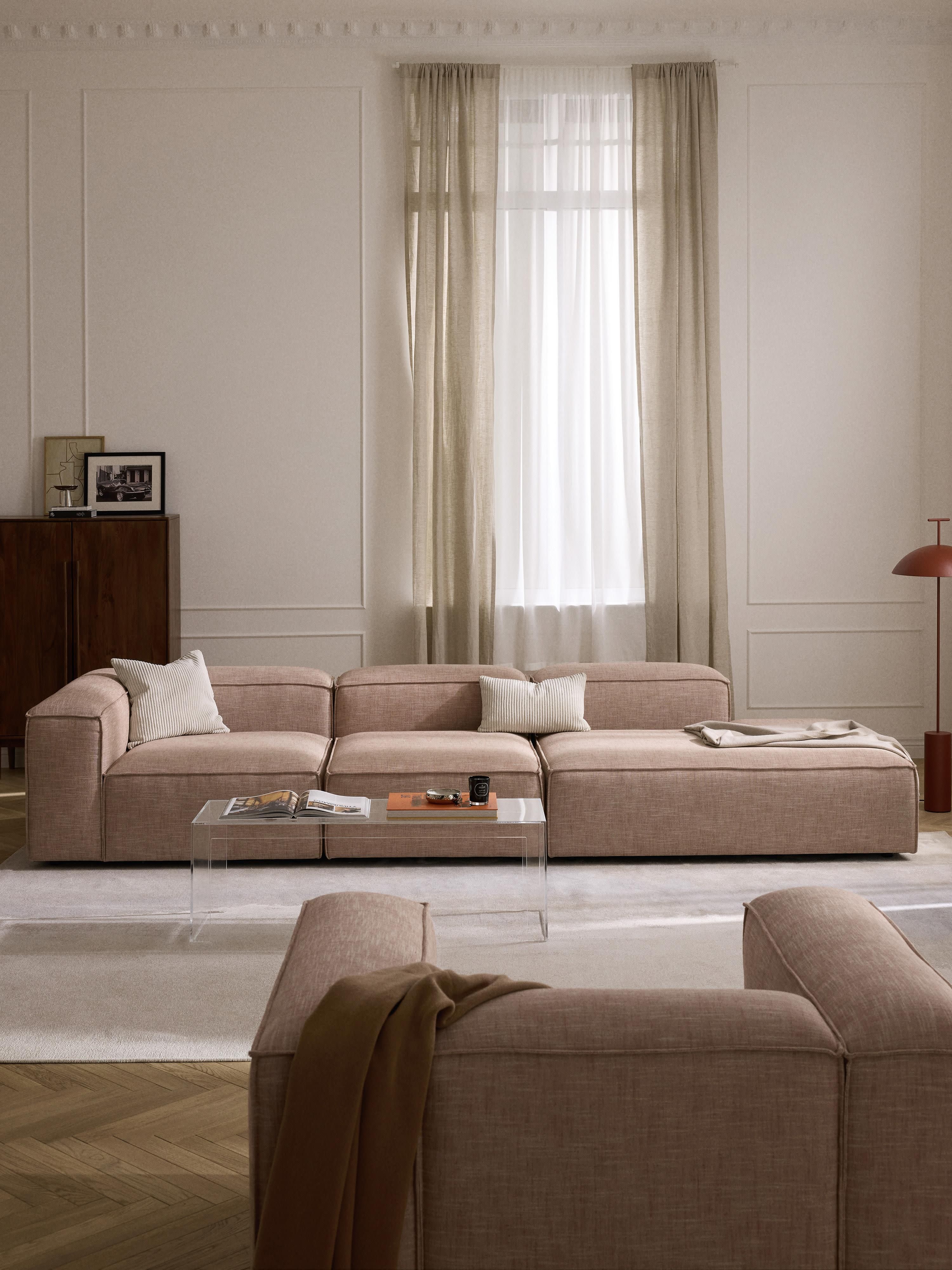 Lennon XL Linen Blend Modular Ottoman