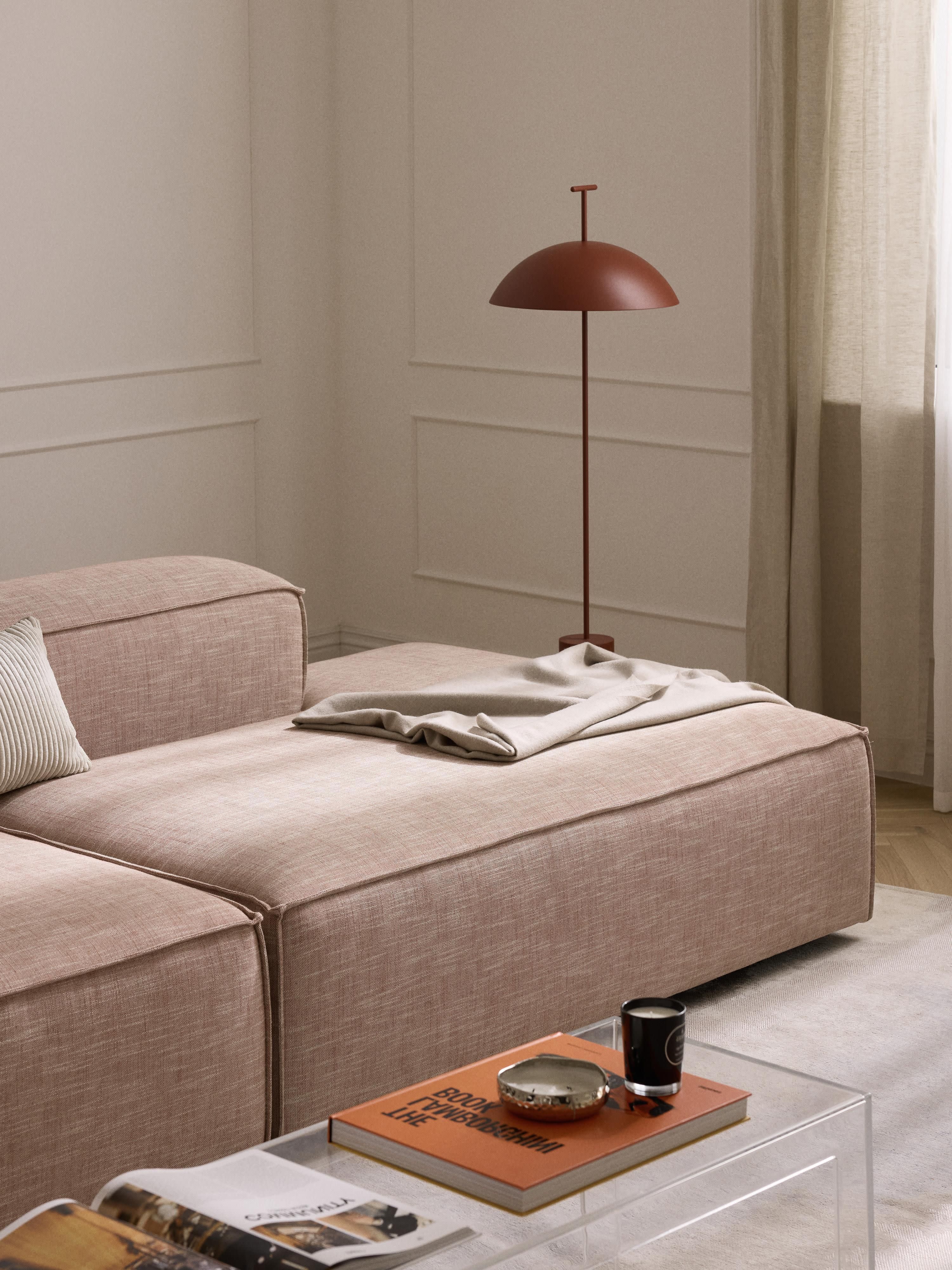 Lennon XL Linen Blend Modular Ottoman