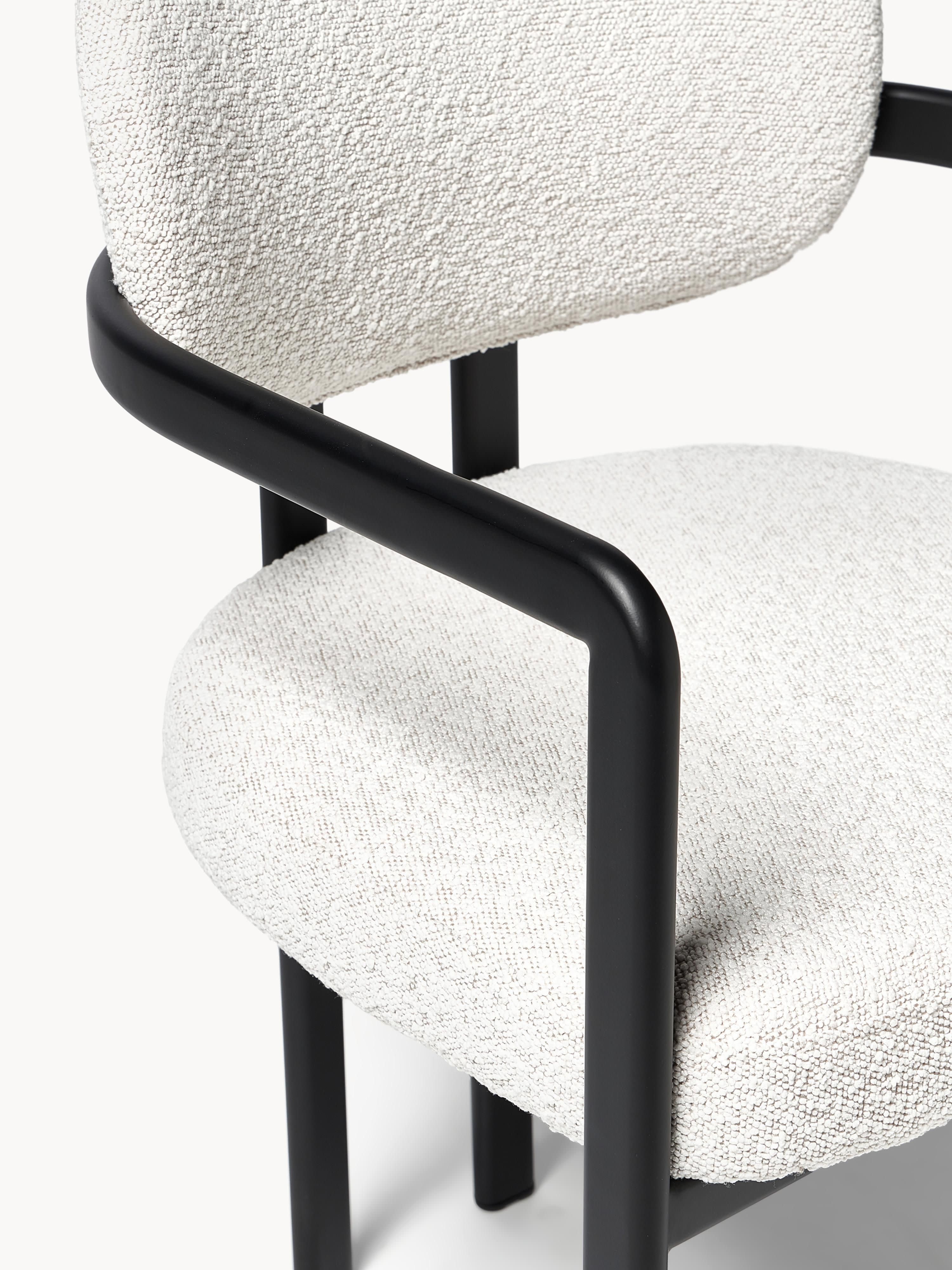Adrien Upholstered Bouclé Dining Chair with Armrests