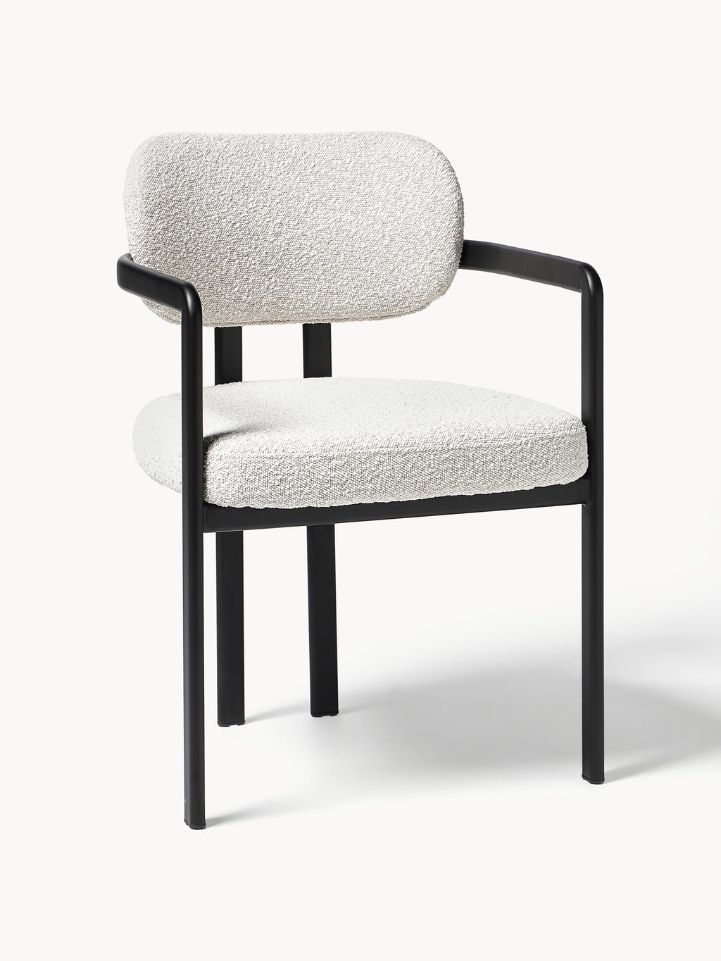 Gallery image 1 - Upholstered Bouclé Dining Chair Adrien with Armrests