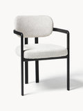Gallery image 1 - Upholstered Bouclé Dining Chair Adrien with Armrests