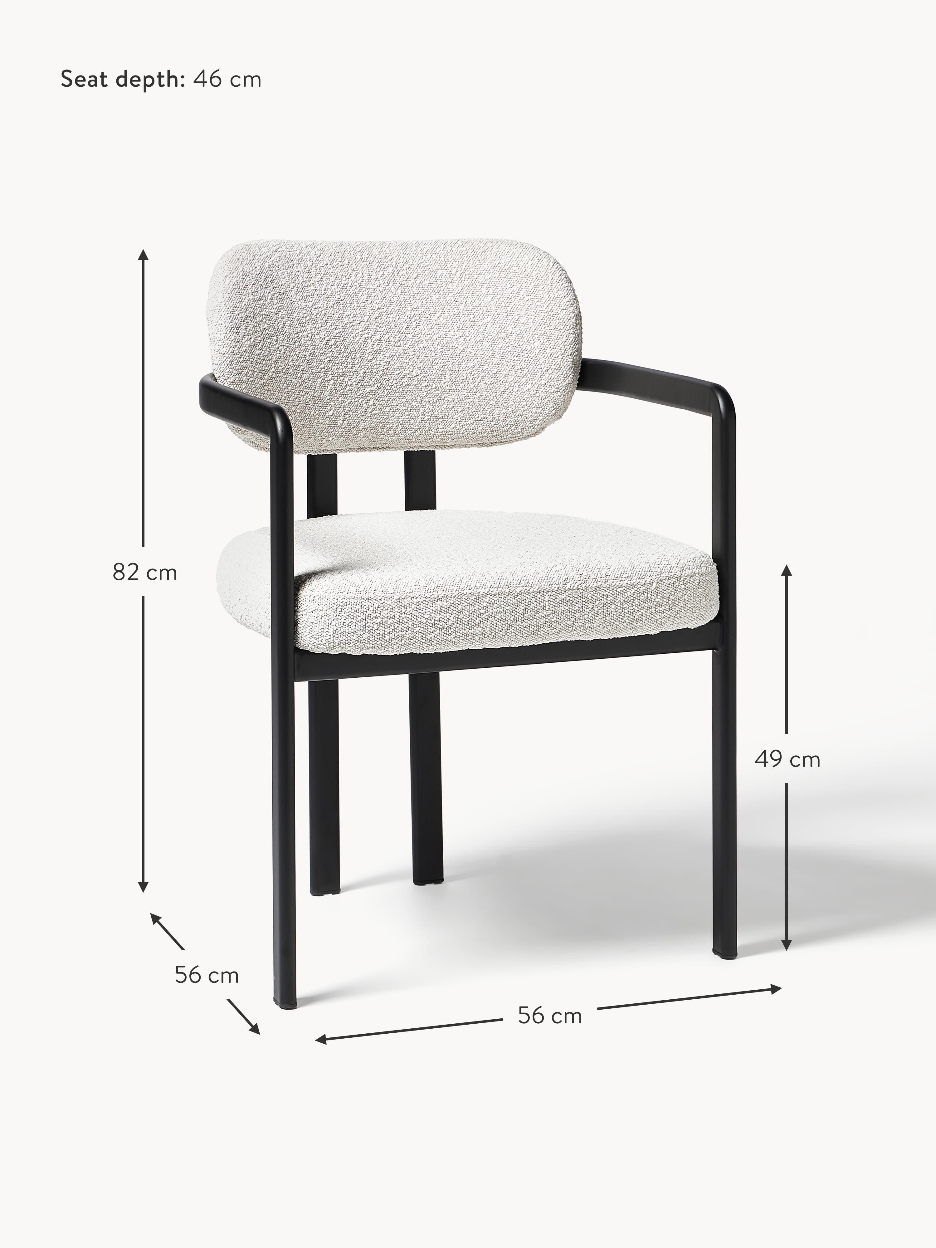 Adrien Upholstered Bouclé Dining Chair with Armrests