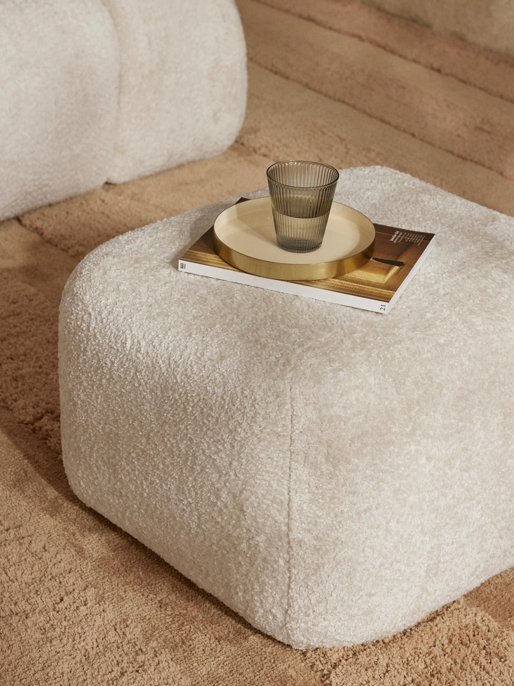 Wolke Teddy-Bouclé Ottoman