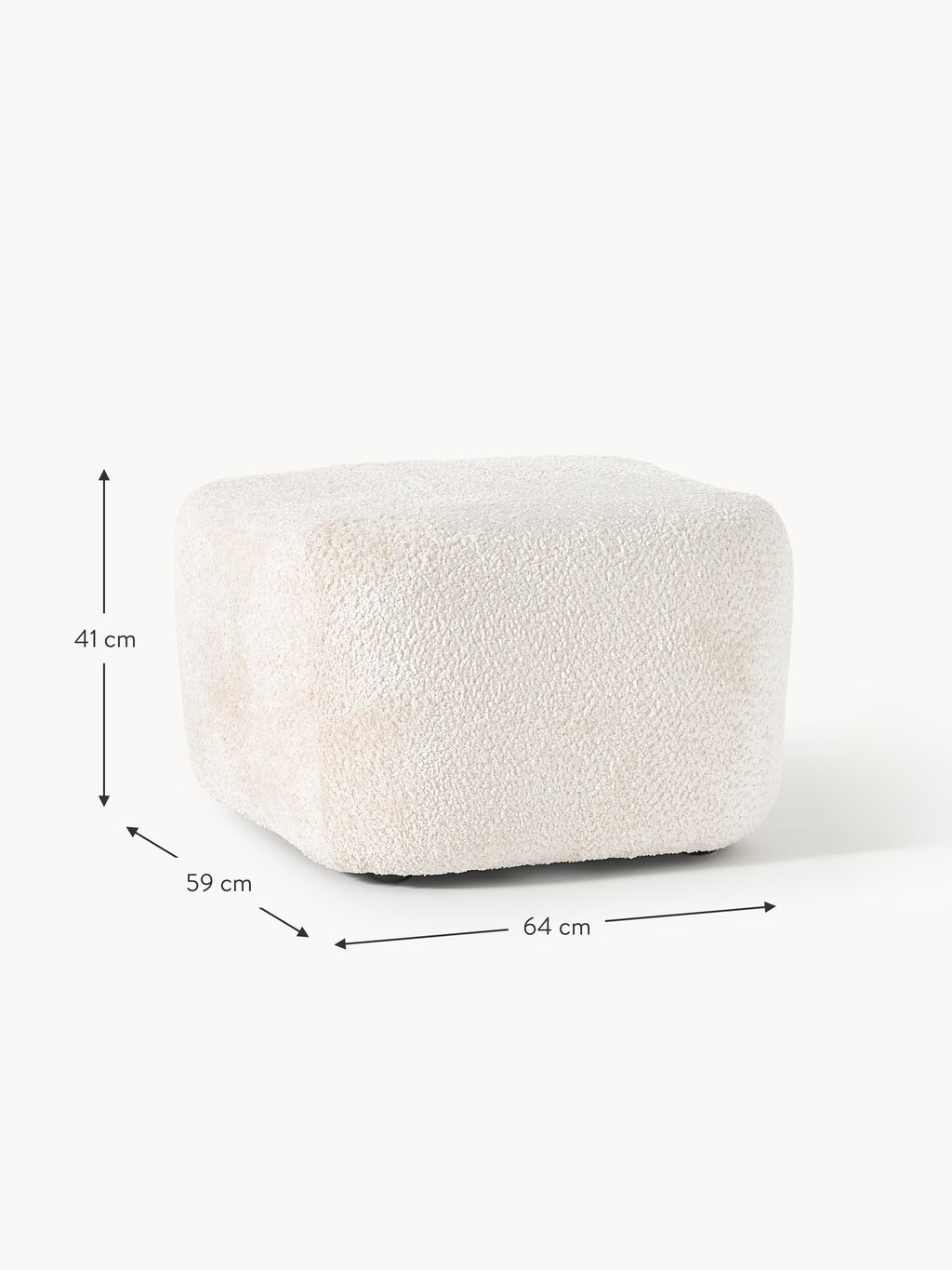 Wolke Teddy-Bouclé Ottoman