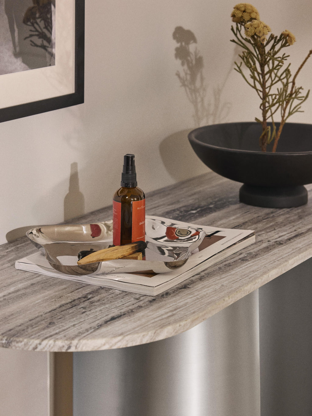 Noam Console Table with Marble Top