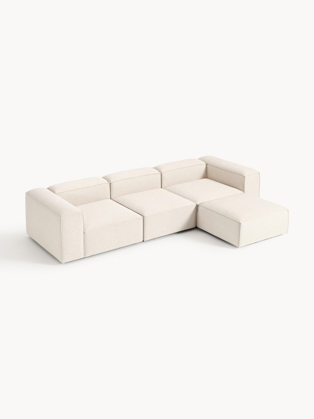Lennon Linen Blend Modular Sofa (4-seater) with ottoman (left/right)
