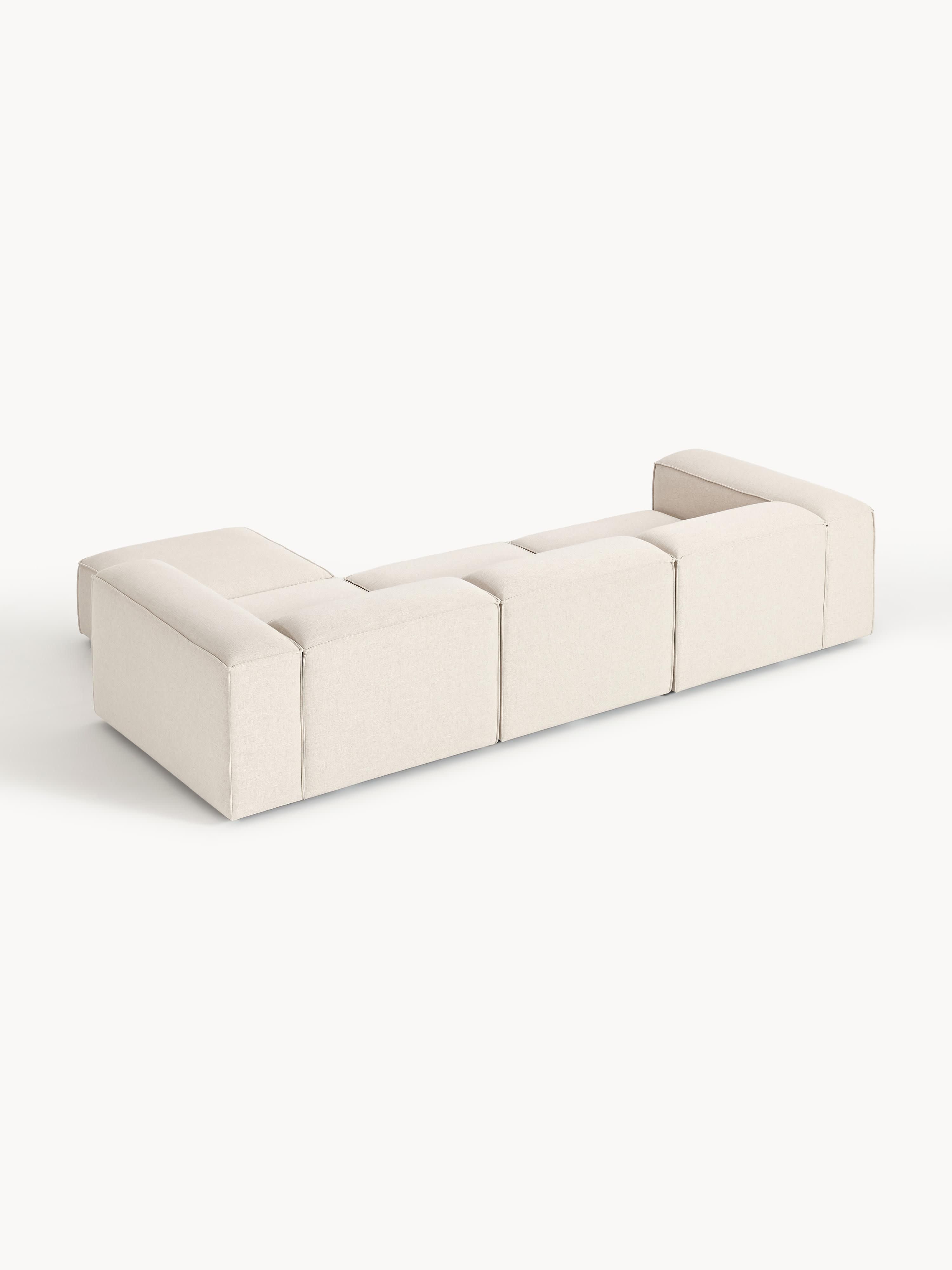 Lennon Linen Blend Modular Sofa (4-seater) with ottoman (left/right)