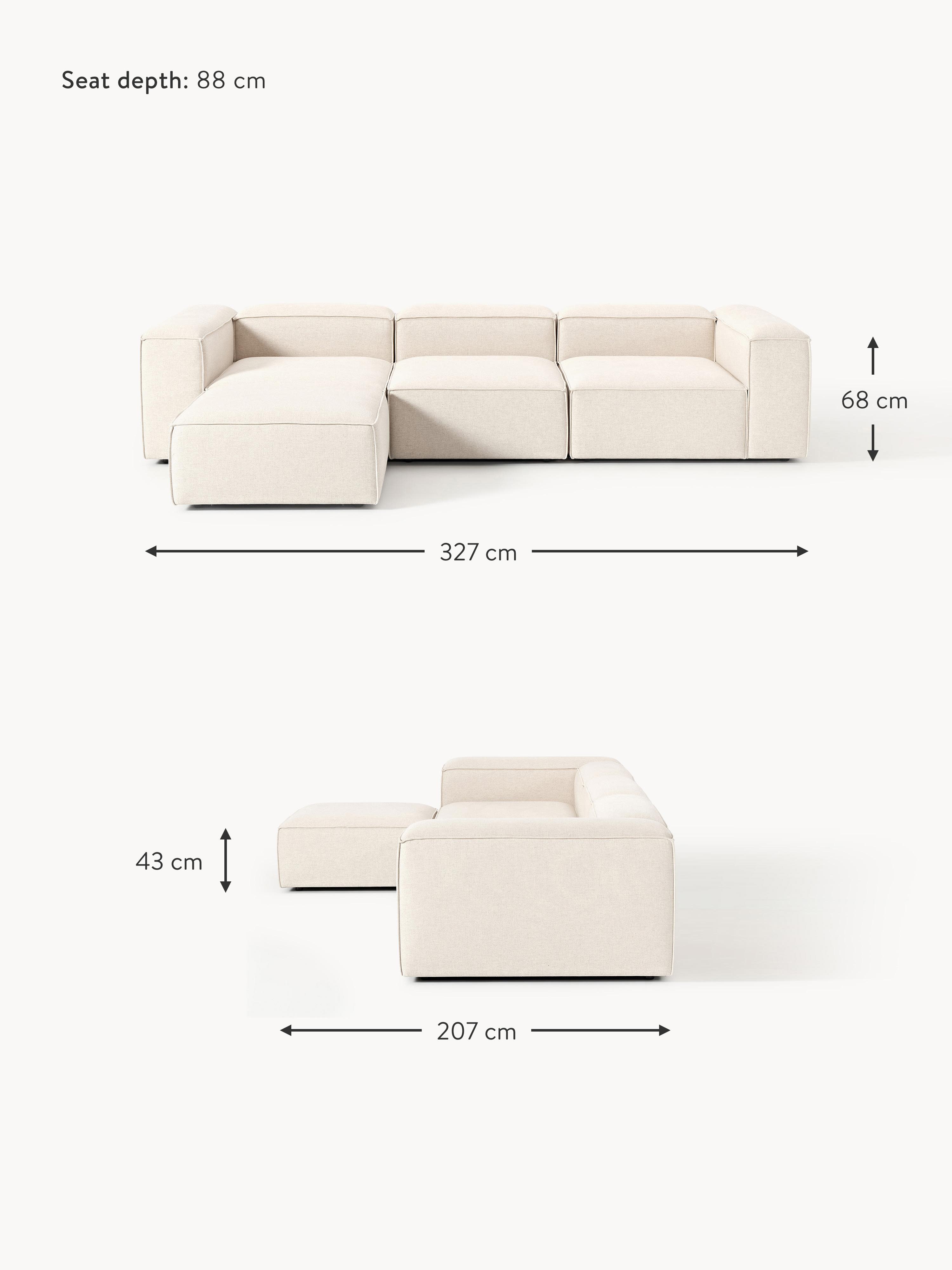 Lennon Linen Blend Modular Sofa (4-seater) with ottoman (left/right)