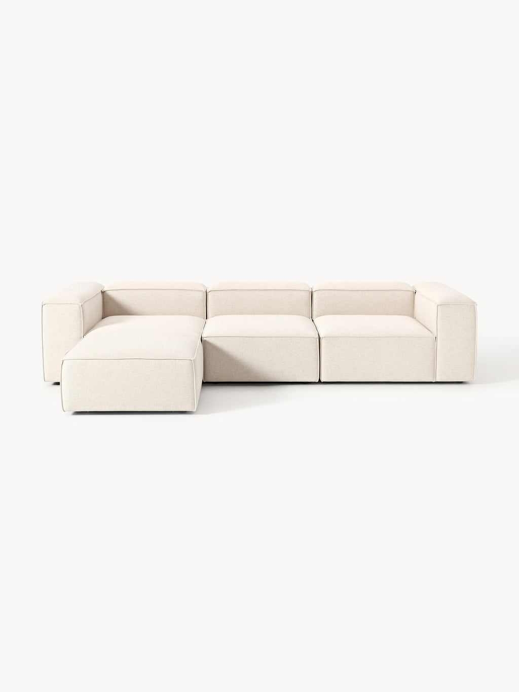 Lennon Linen Blend Modular Sofa (4-seater) with ottoman (left/right)