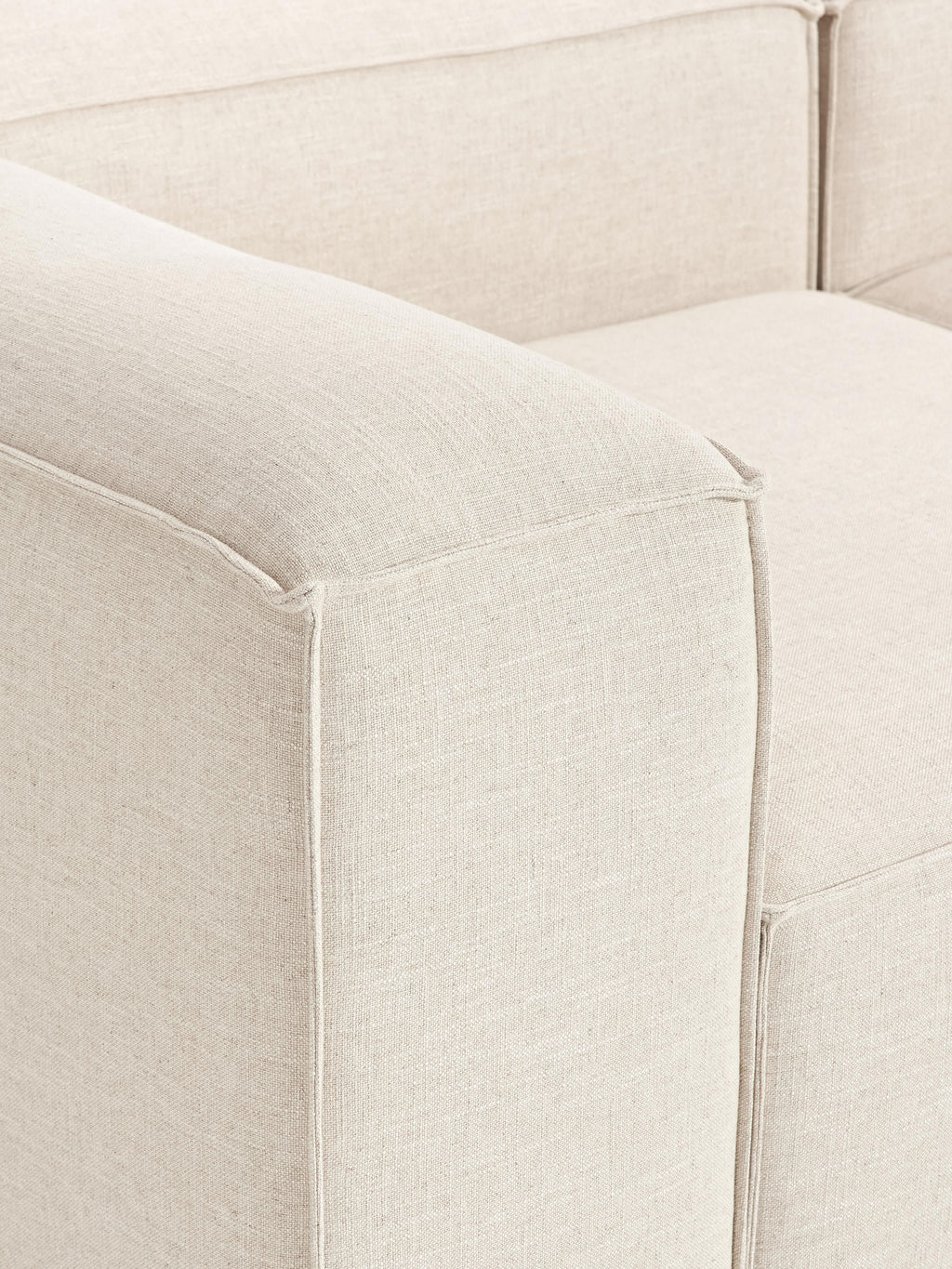 Lennon Linen Blend Modular Sofa (4-seater) with ottoman (left/right)