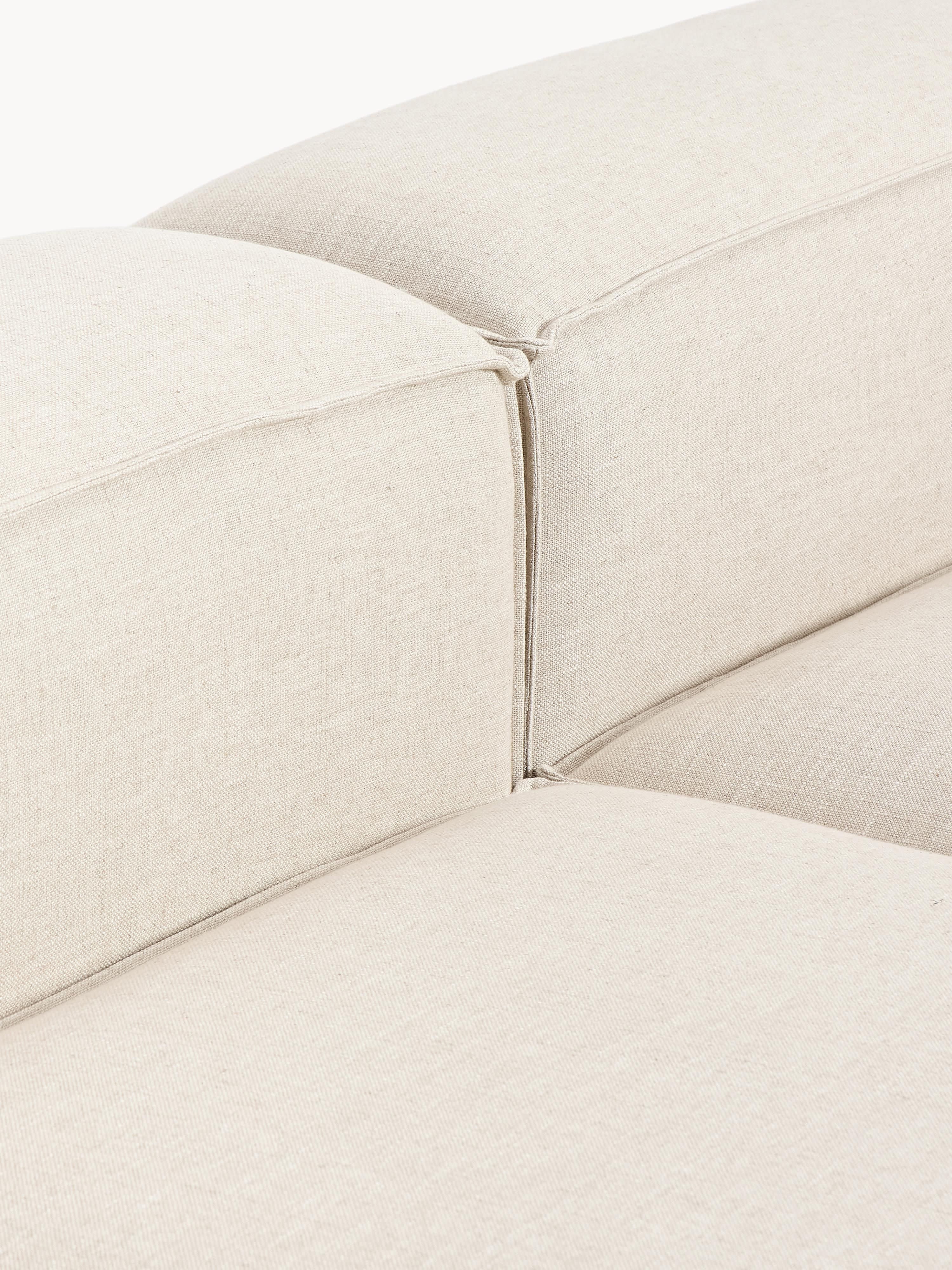 Lennon Linen Blend Modular Sofa (4-seater) with ottoman (left/right)