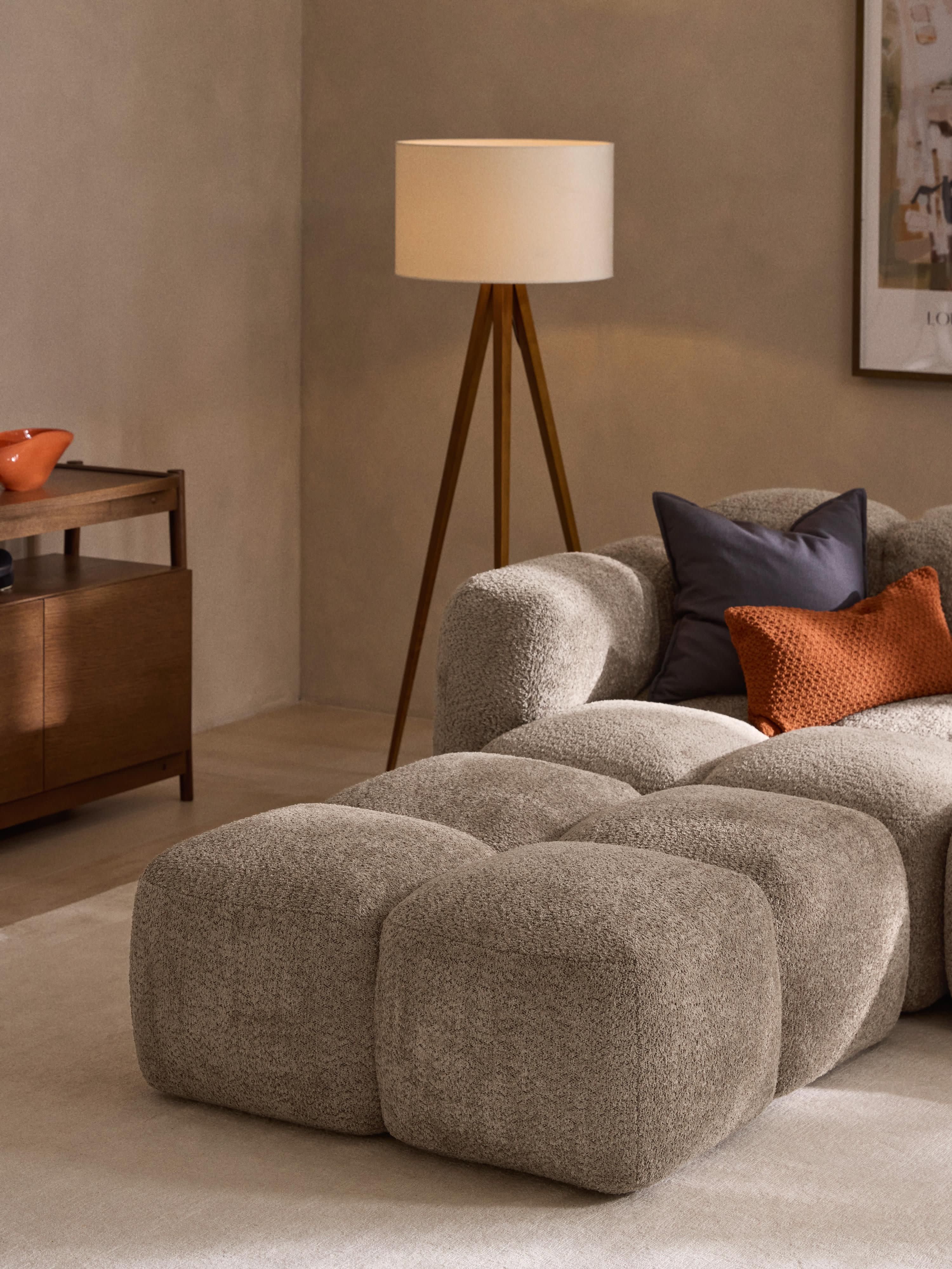 Tayla Modular Teddy-Bouclé Sofa (4-seater) with Ottoman (left/right)