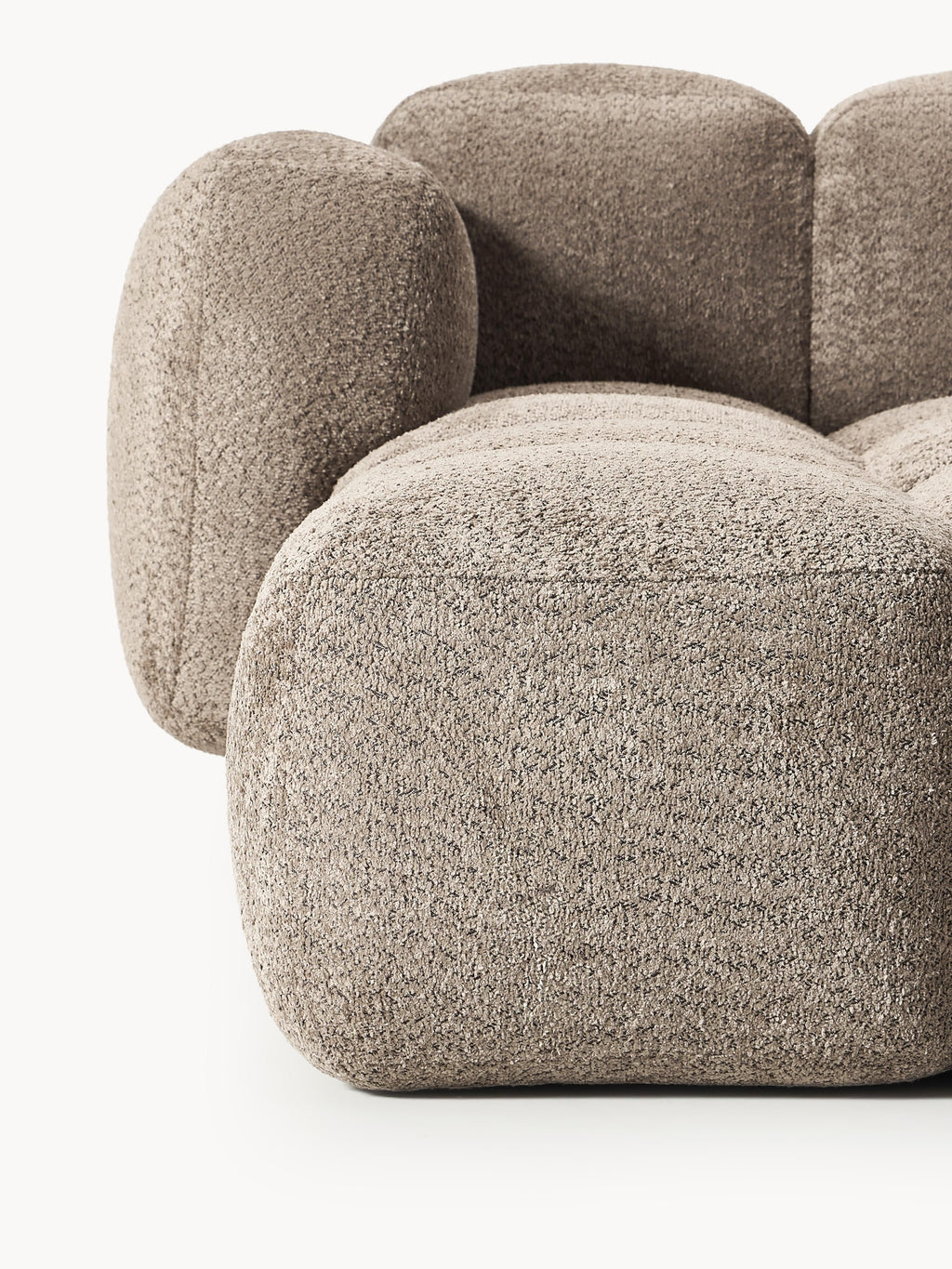 Tayla Modular Teddy-Bouclé Sofa (4-seater) with Ottoman (left/right)