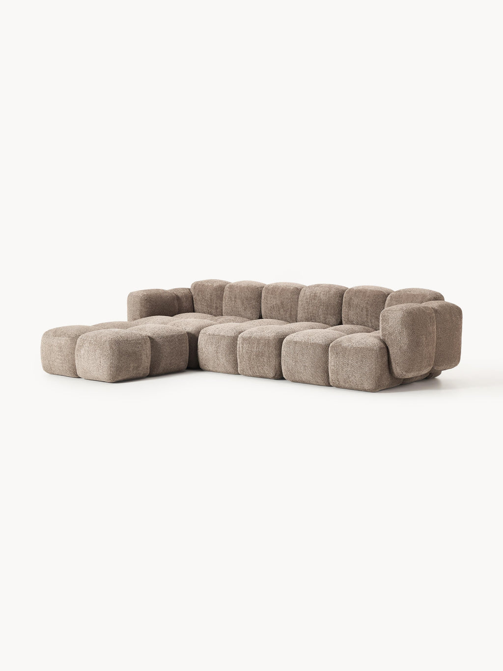 Tayla Modular Teddy-Bouclé Sofa (4-seater) with Ottoman (left/right)