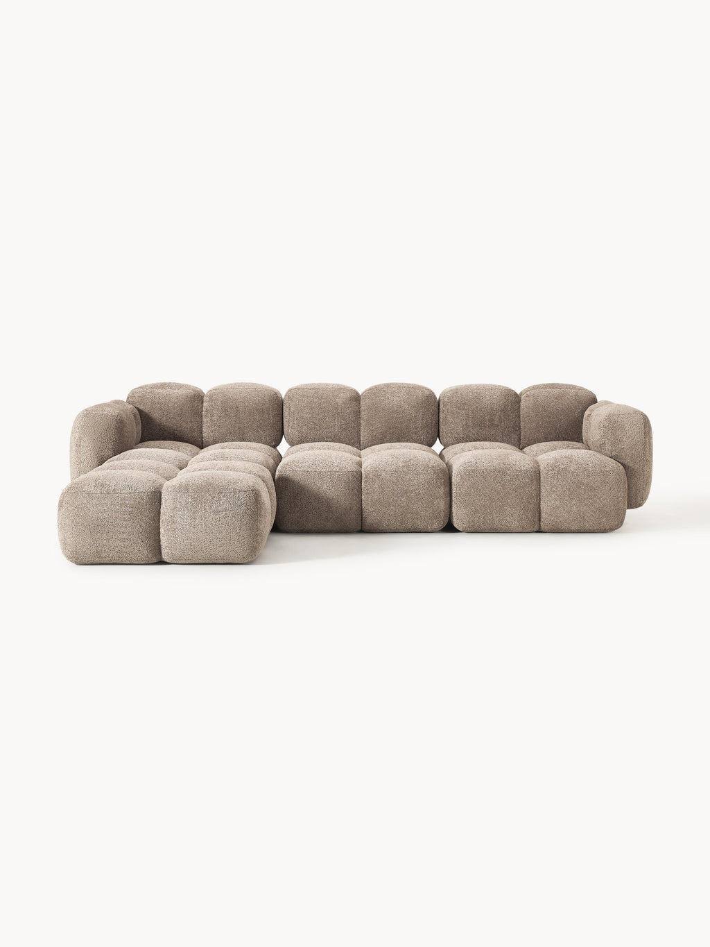 Tayla Modular Teddy-Bouclé Sofa (4-seater) with Ottoman (left/right)