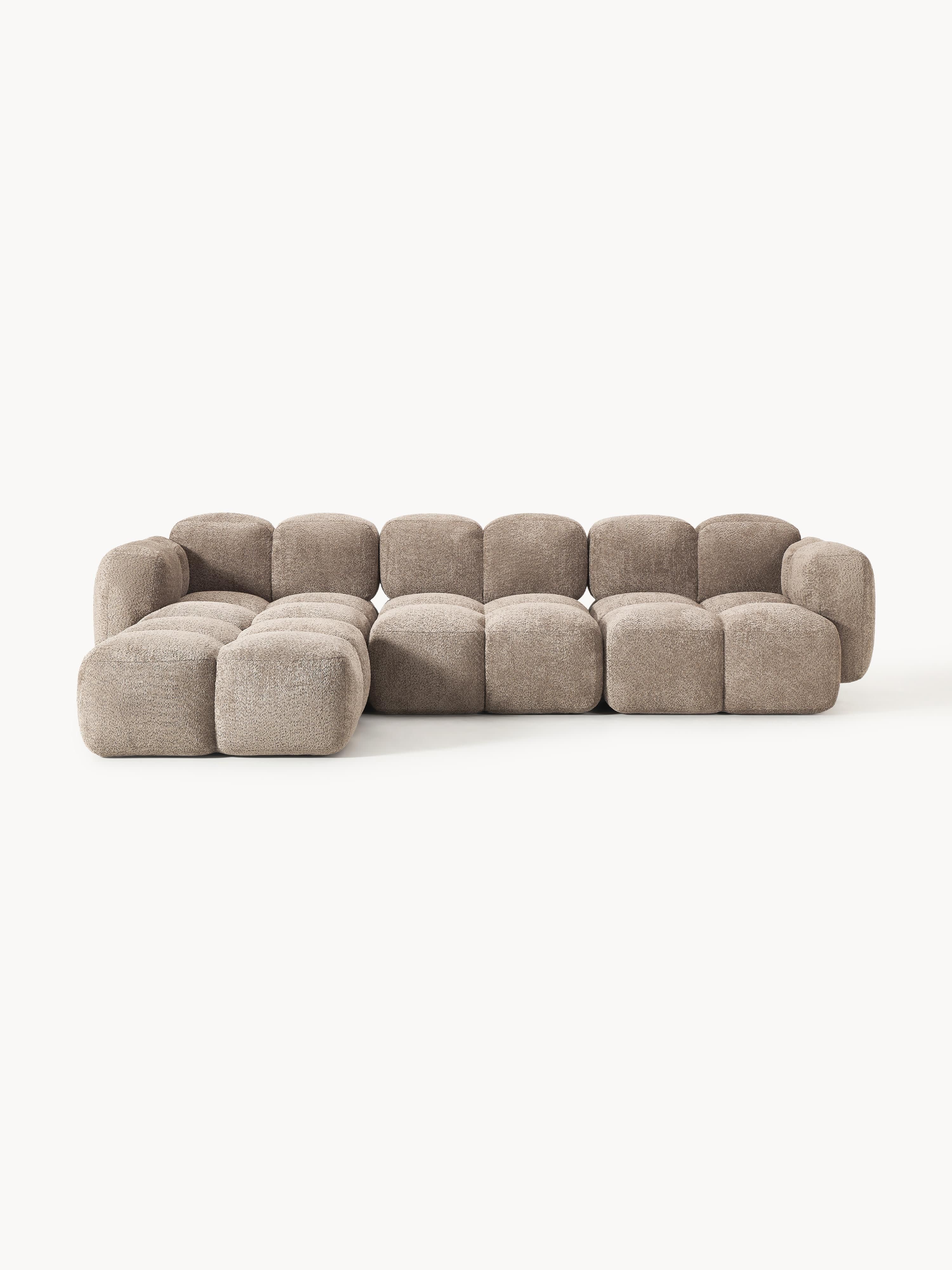 Tayla Modular Teddy-Bouclé Sofa (4-seater) with Ottoman (left/right)