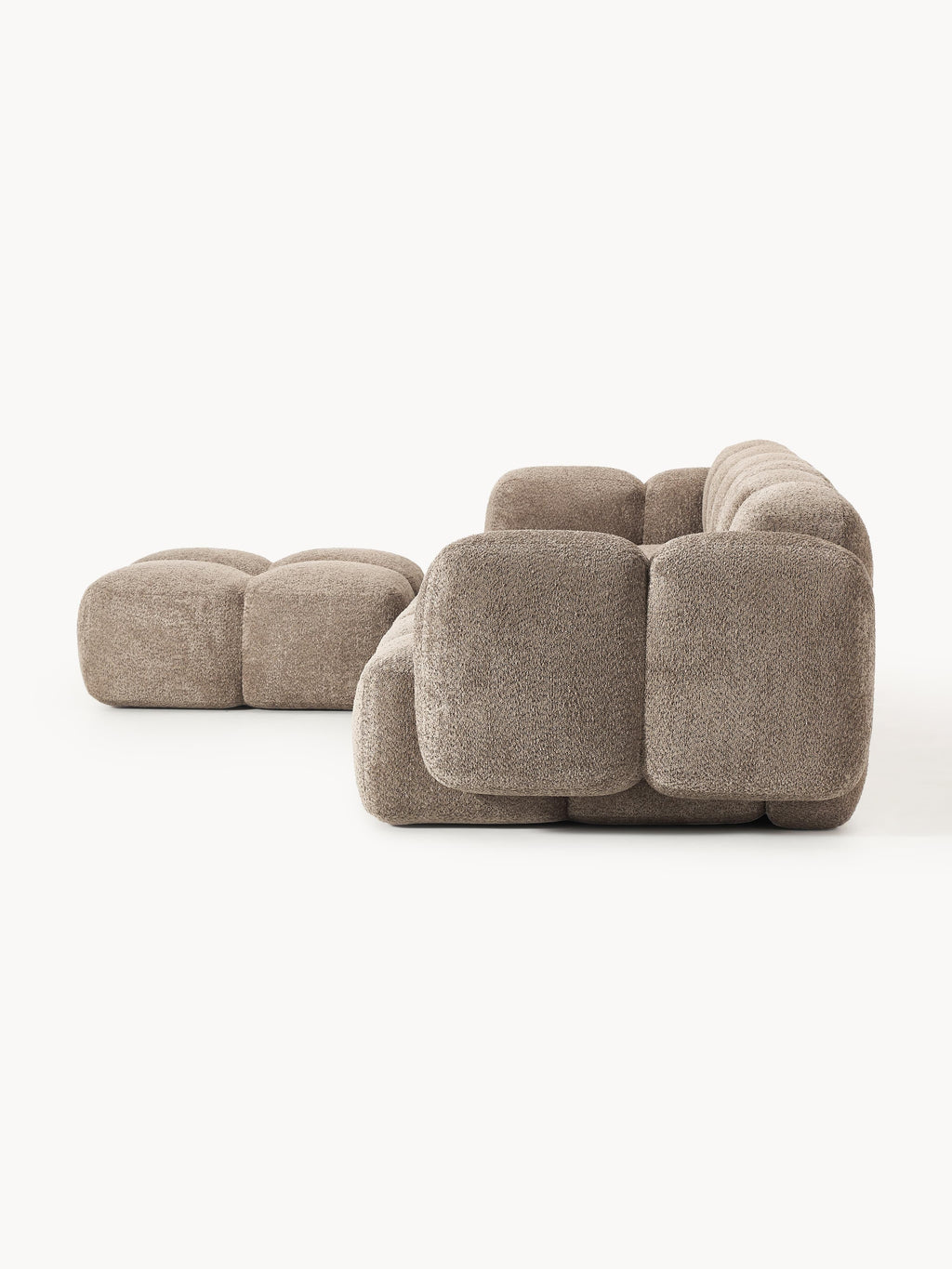 Tayla Modular Teddy-Bouclé Sofa (4-seater) with Ottoman (left/right)