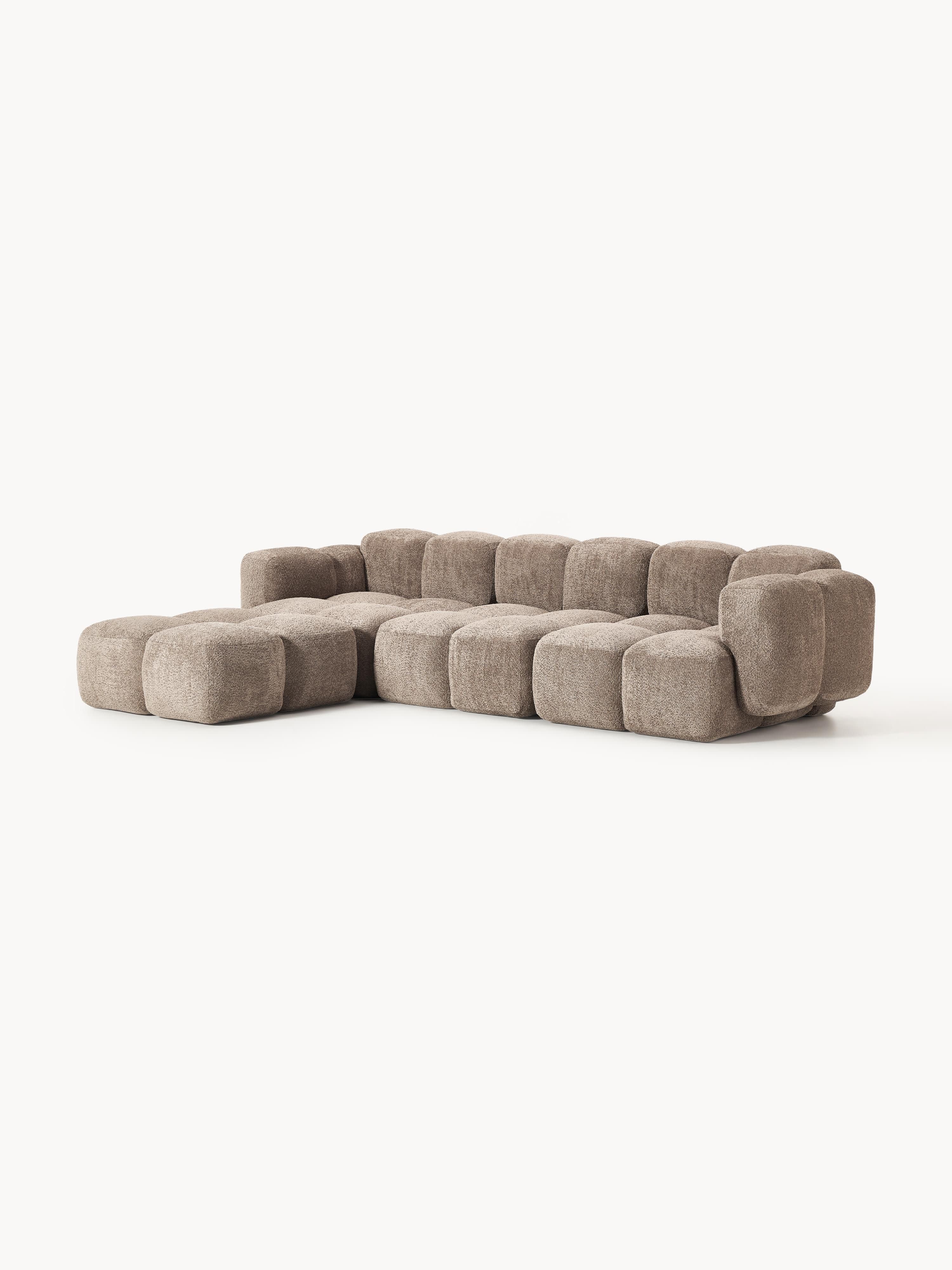 Tayla Modular Teddy-Bouclé Sofa (4-seater) with Ottoman (left/right)