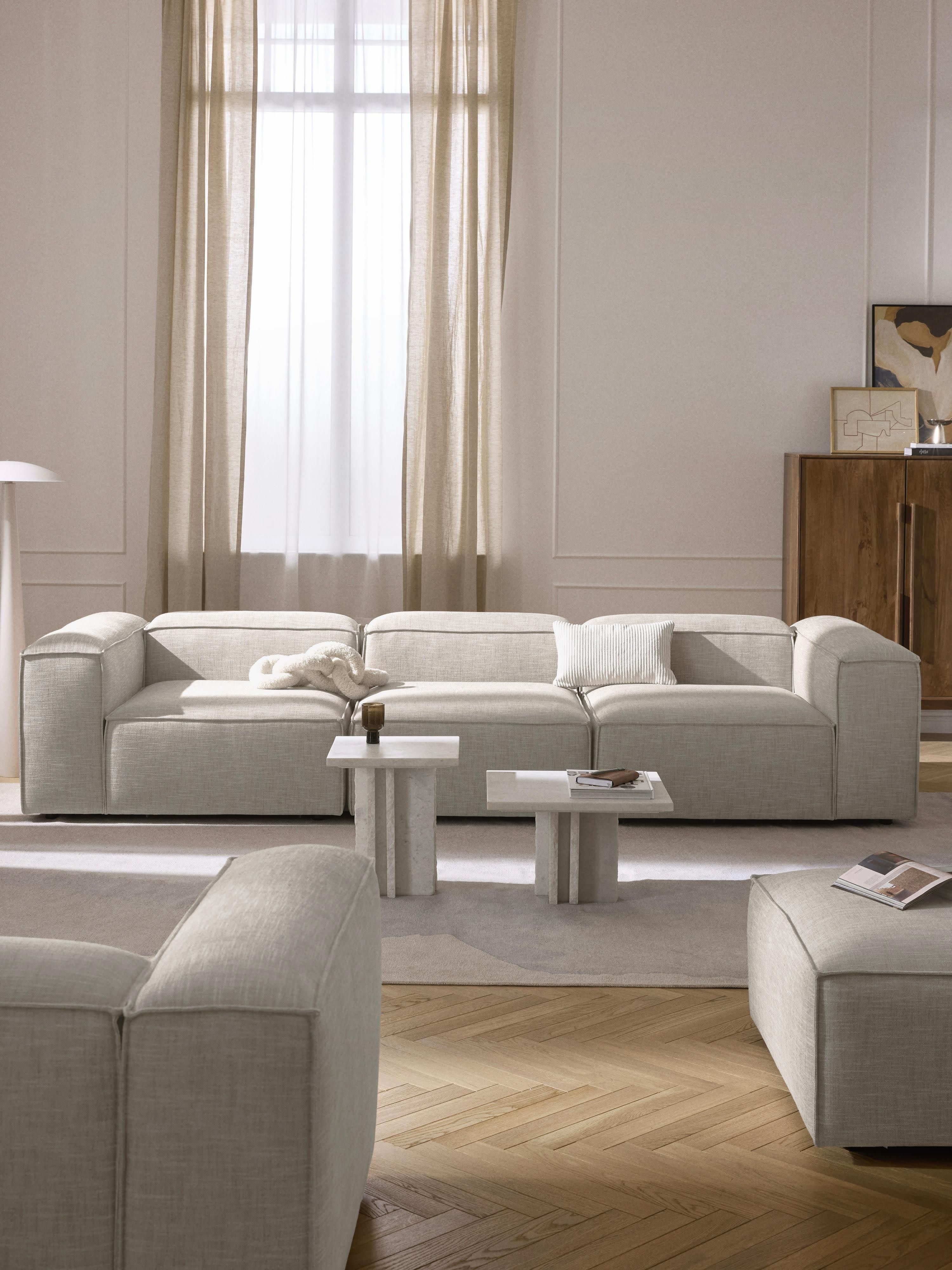 Lennon Linen Blend Modular Sofa (4-seater)