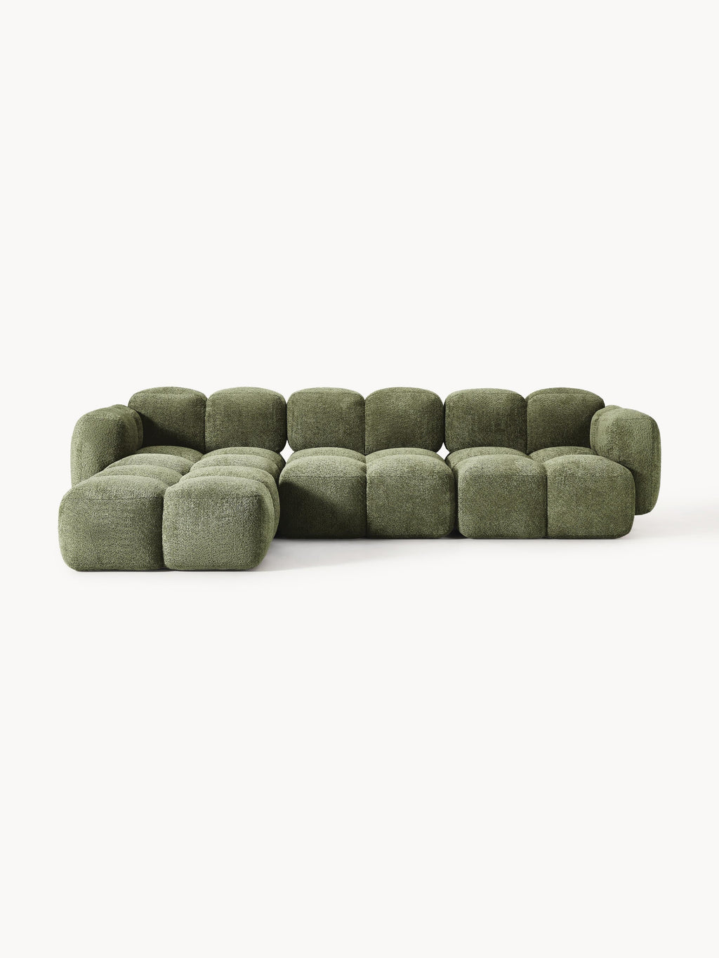 Gallery image 1 - Modular Teddy-Bouclé Sofa Tayla (4-seater) with Ottoman