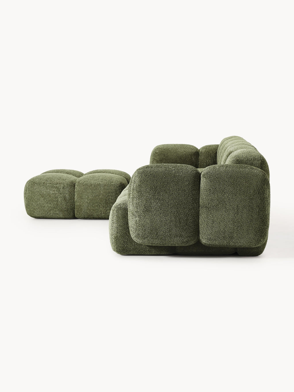 Tayla Modular Teddy-Bouclé Sofa (4-seater) with Ottoman