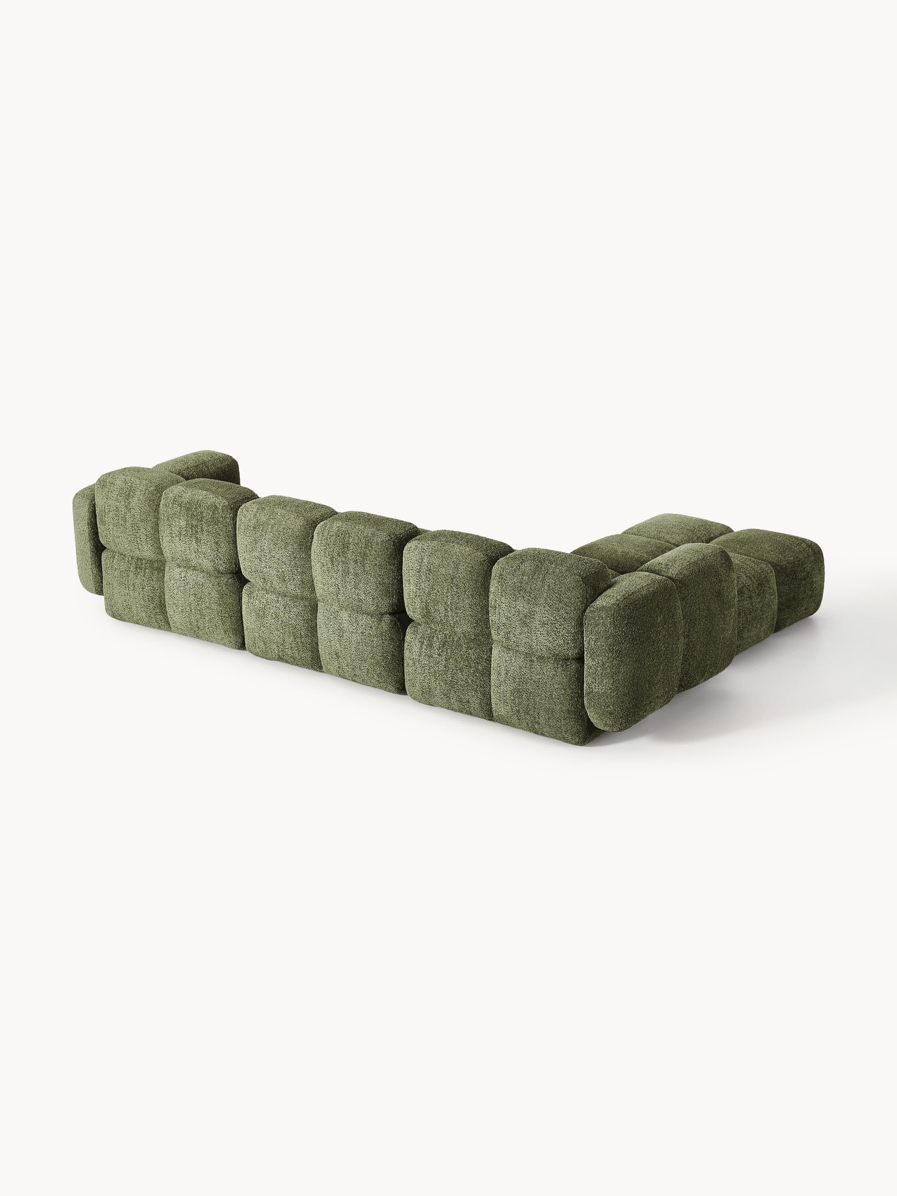 Tayla Modular Teddy-Bouclé Sofa (4-seater) with Ottoman