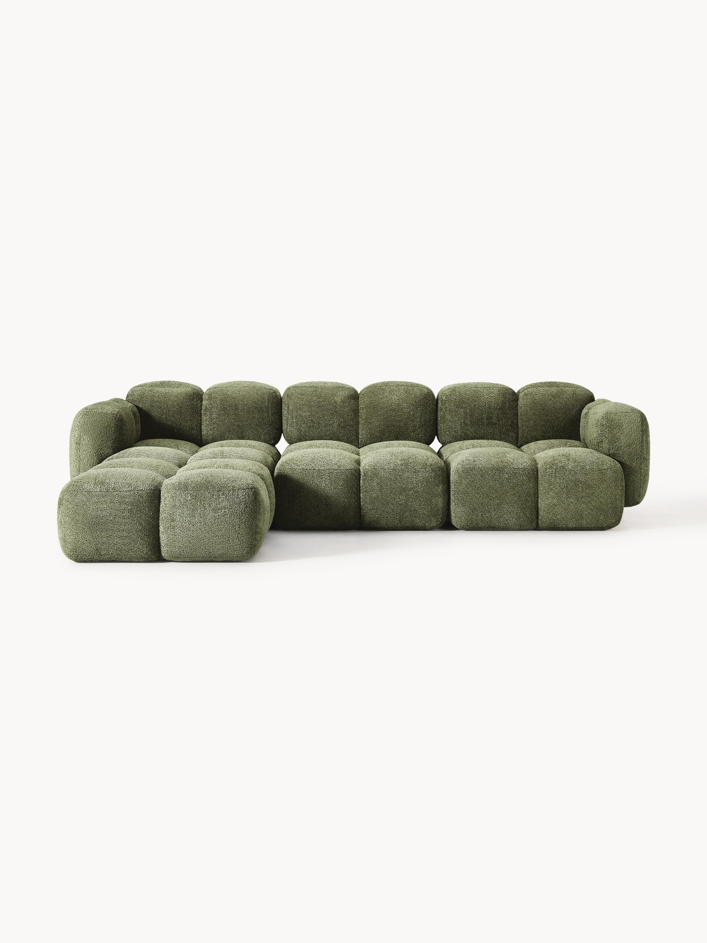 Tayla Modular Teddy-Bouclé Sofa (4-seater) with Ottoman