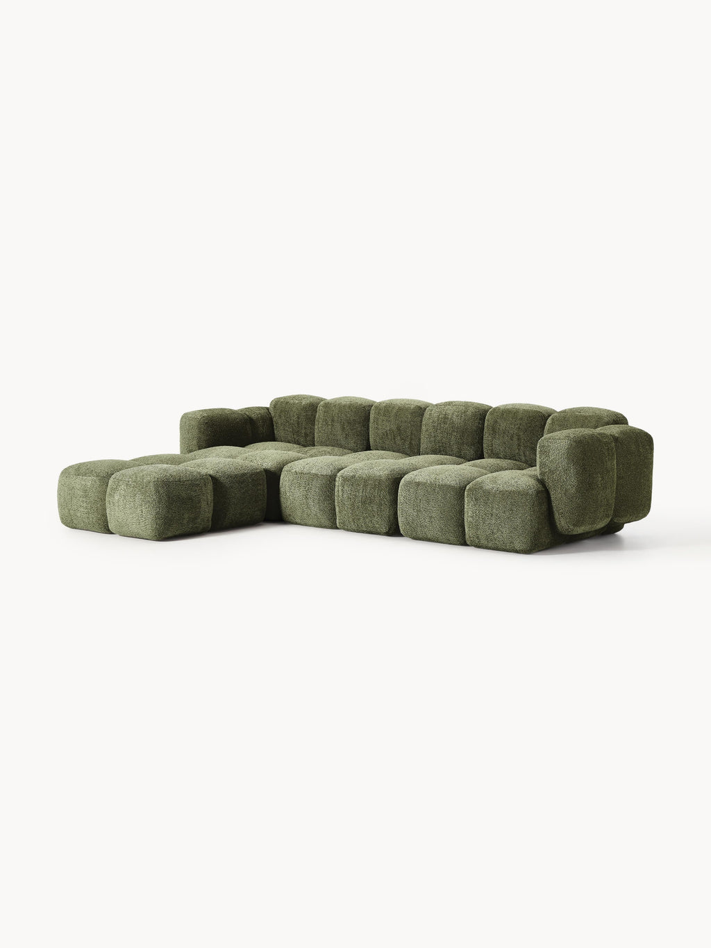 Tayla Modular Teddy-Bouclé Sofa (4-seater) with Ottoman