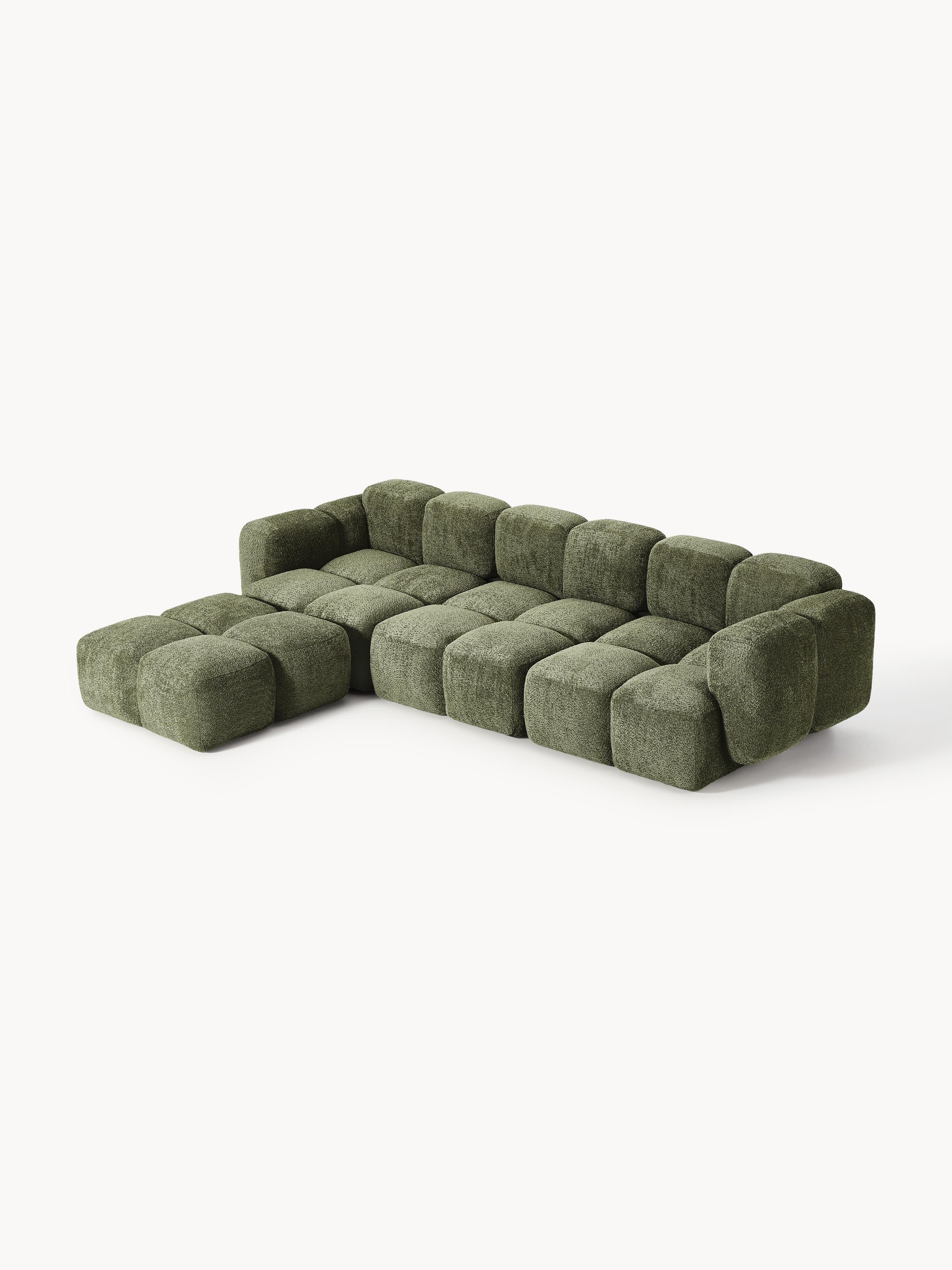 Tayla Modular Teddy-Bouclé Sofa (4-seater) with Ottoman