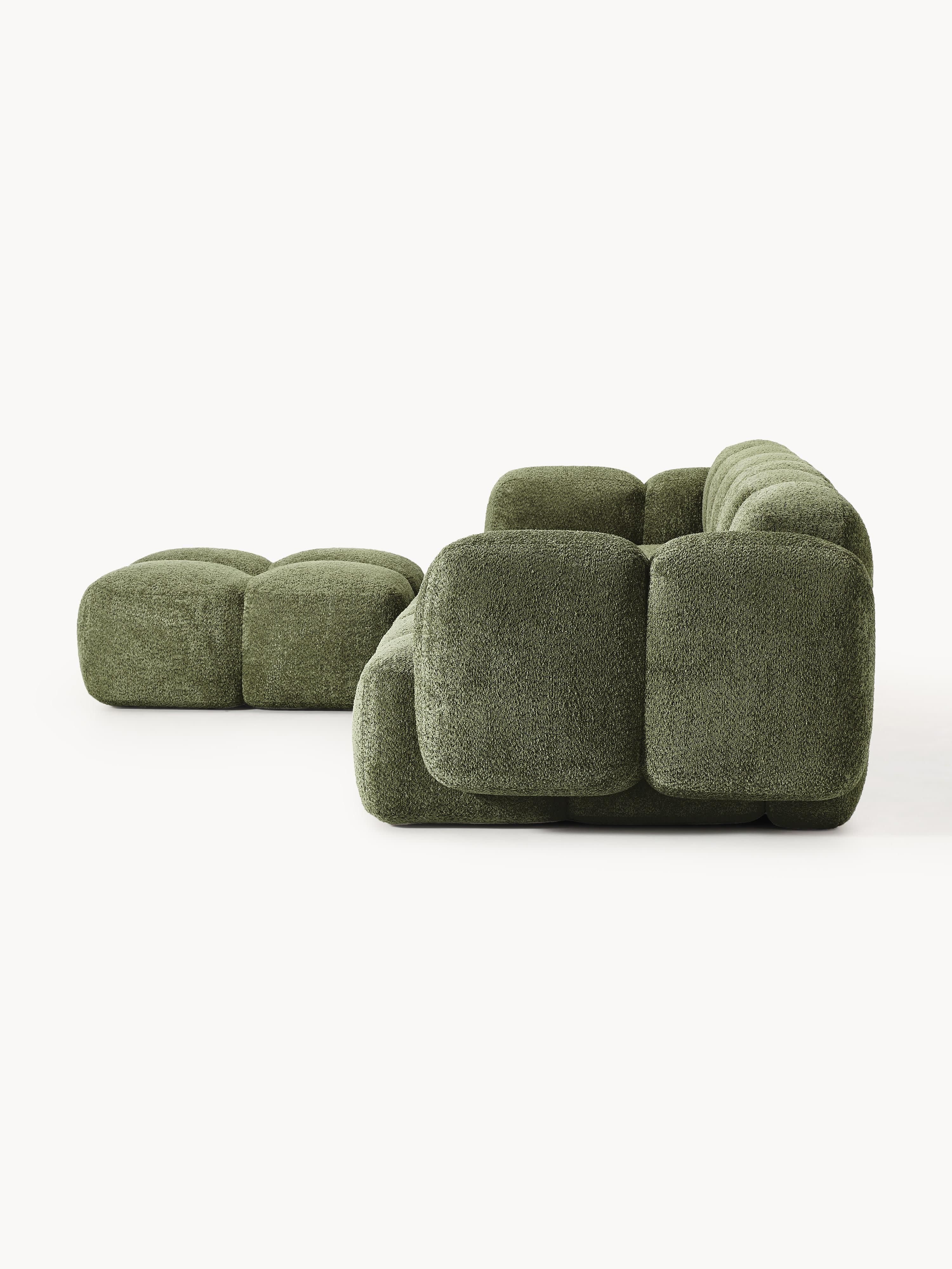 Tayla Modular Teddy-Bouclé Sofa (4-seater) with Ottoman