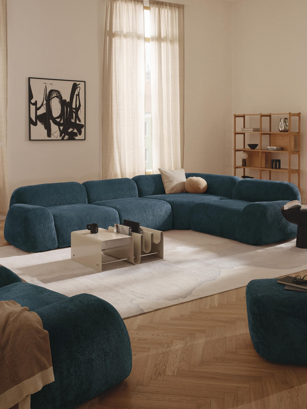 Wolke Modular Teddy Bouclé Corner Sofa (4-seater)