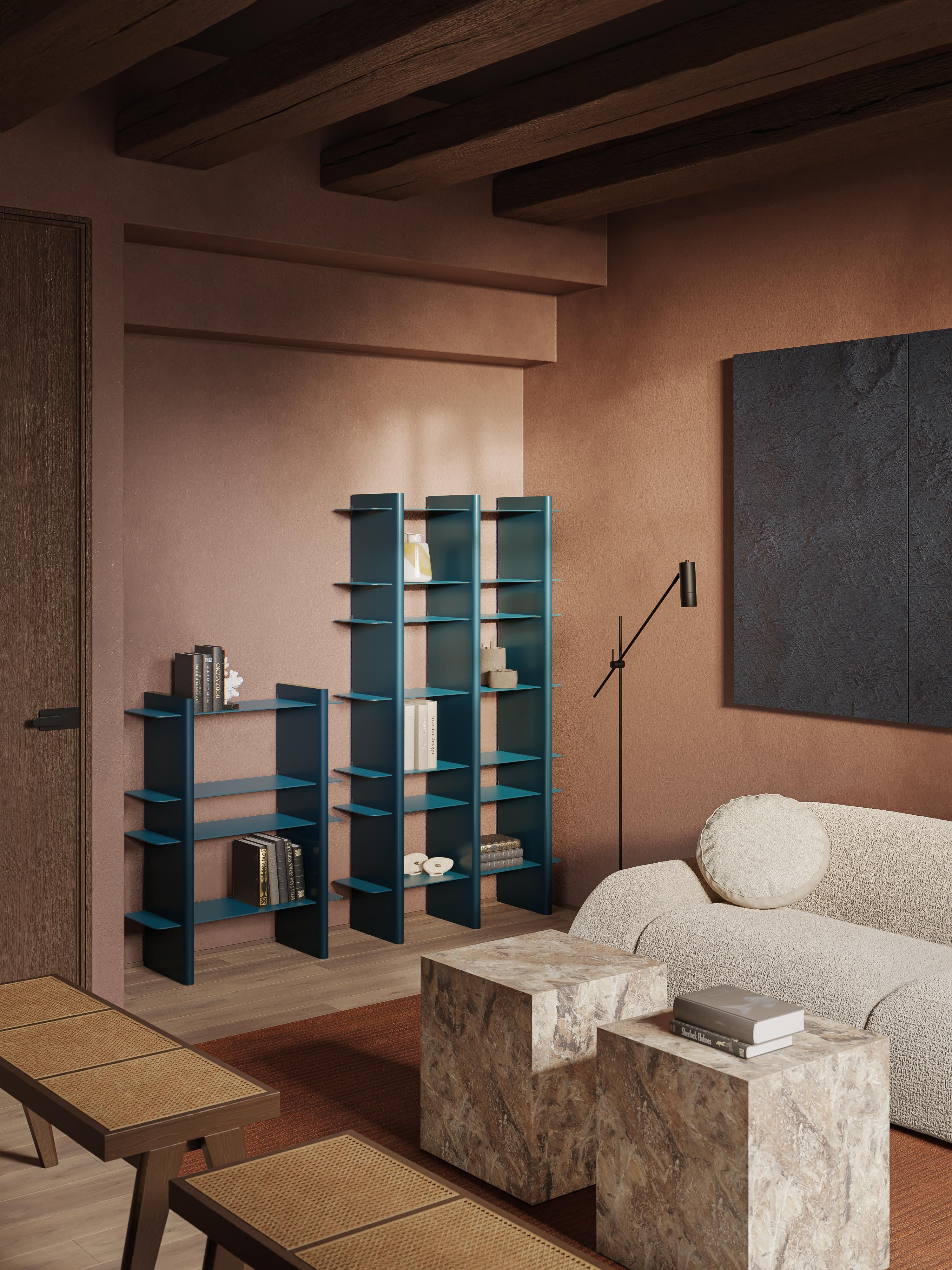Rami Tall Shelving Unit with Metal Elements