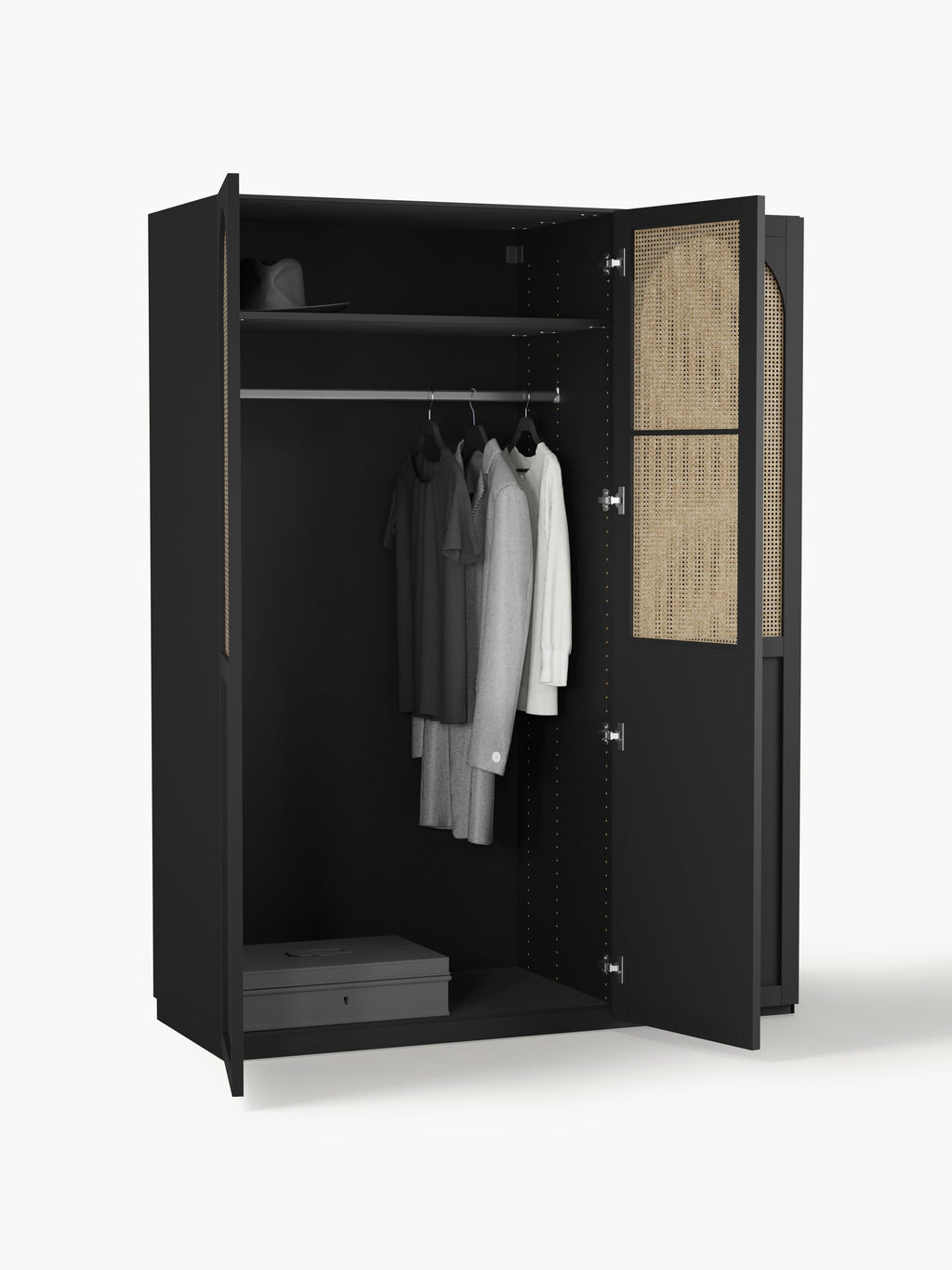 Jeanne Modular Hinged Door Wardrobe, 150 cm Wide, in various sizes