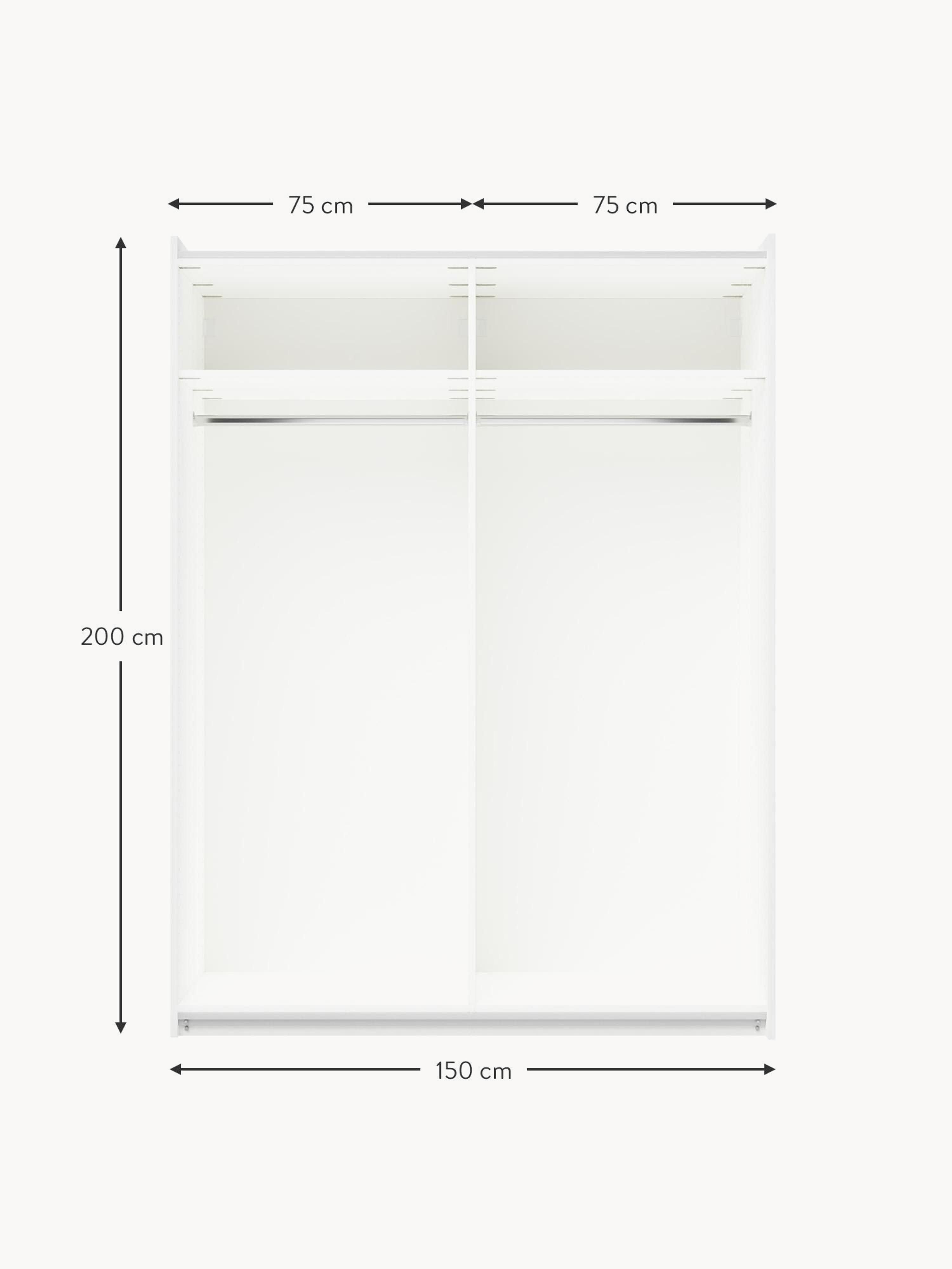 Charlotte Modular Sliding Door Wardrobe, 150 cm Wide, in various sizes