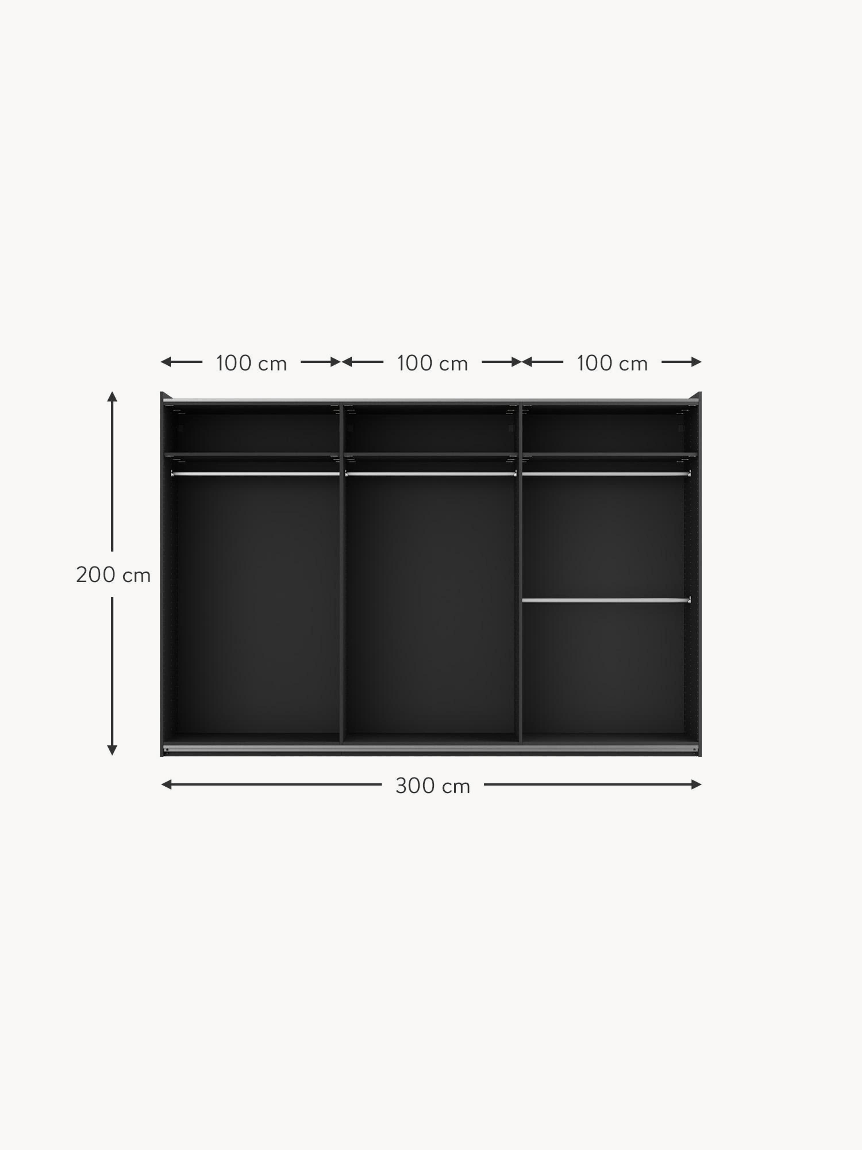 Leon Modular Sliding Door Wardrobe, 300 cm Wide, in various sizes