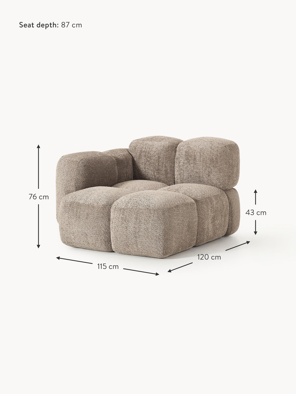 Tayla Teddy Bouclé Corner Module