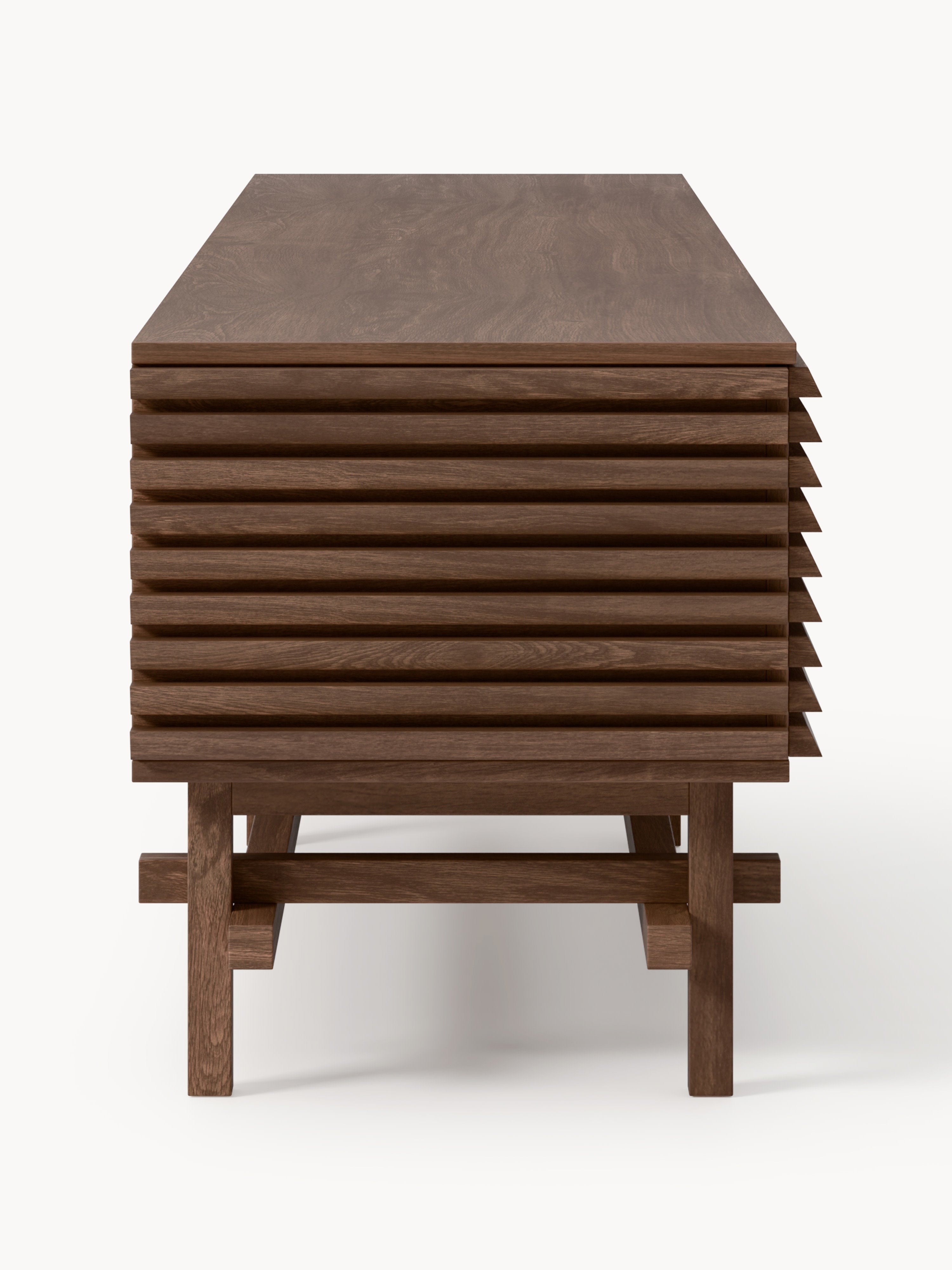 Pierce Large Oak Wood Lowboard
