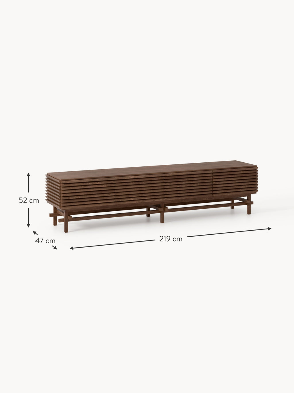 Pierce Large Oak Wood Lowboard